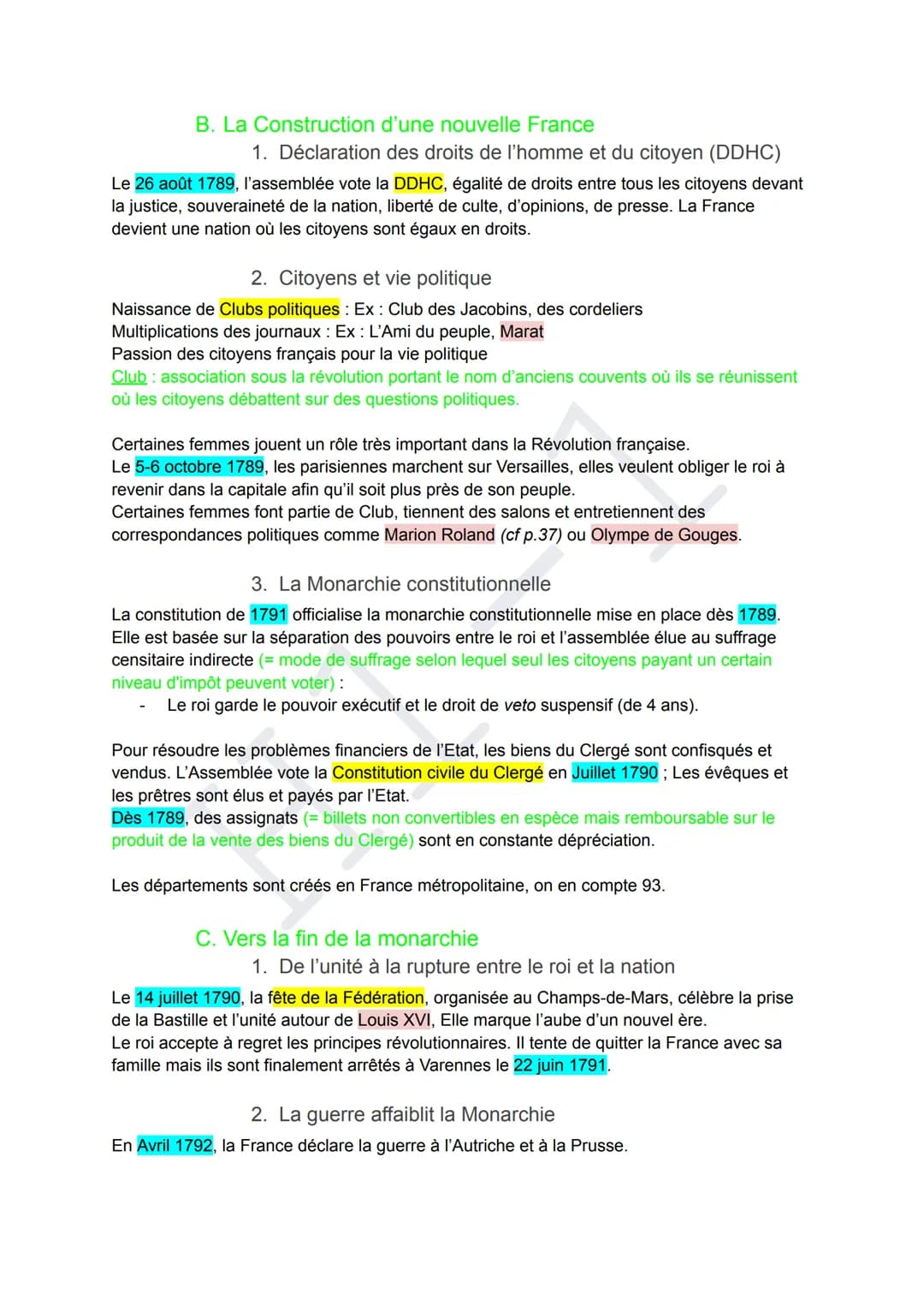 Thème 1: L'Europe face aux révolutions
H1-1: La Révolution française et l'Empire:
Une nouvelle conception de la nation
Introduction.........