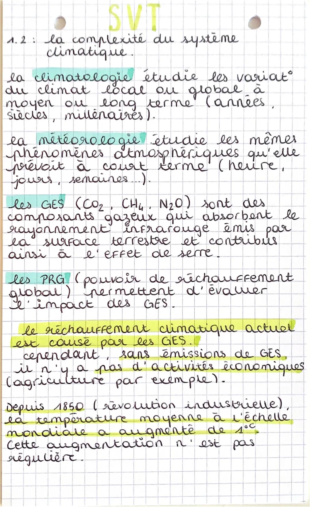 SIVIT
1.2: la complexité du système
climatique.
la climatologie étudie les variat
du climat local ou global à
moyen ou long terme (années
si