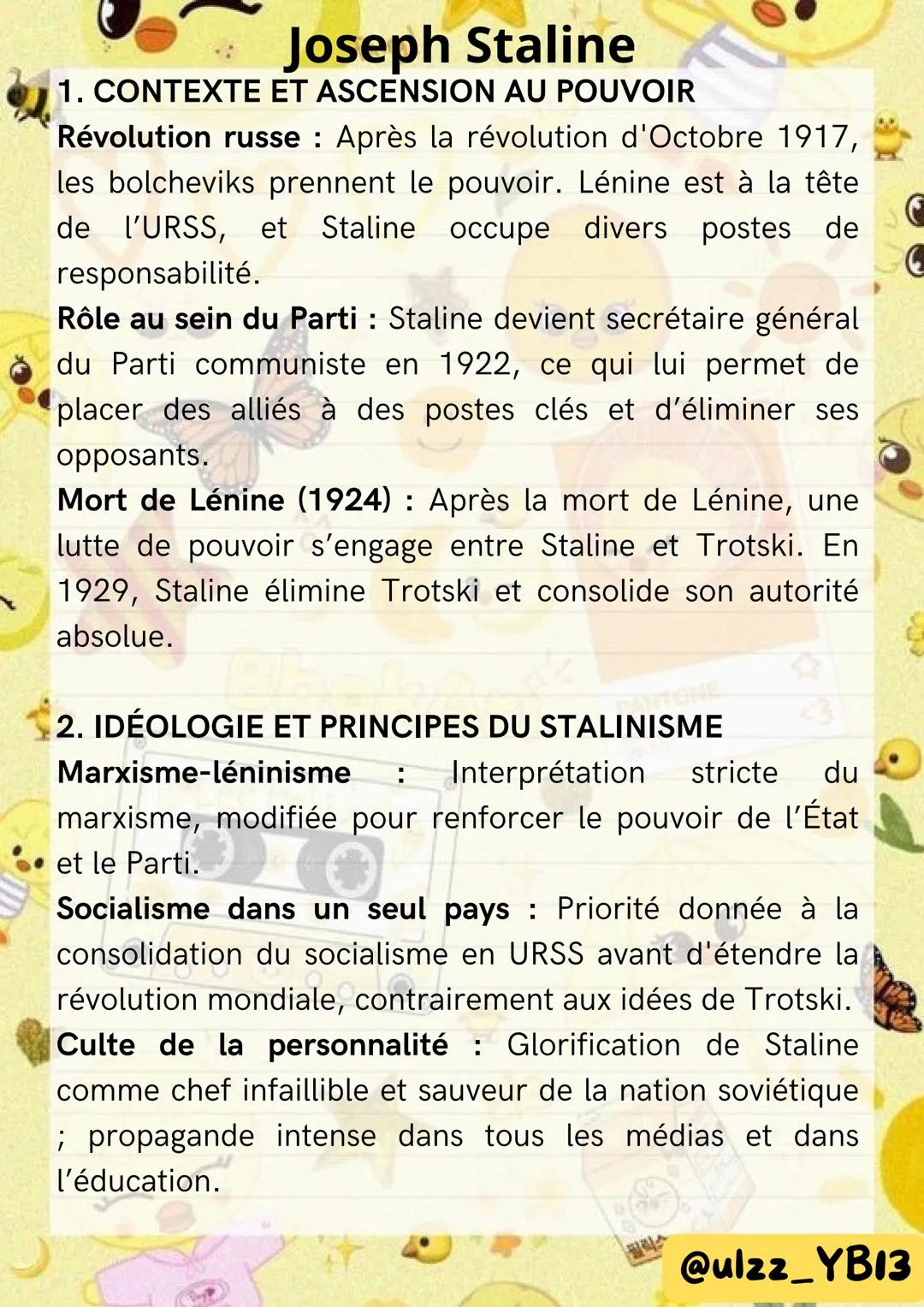 Joseph Staline
1. CONTEXTE ET ASCENSION AU POUVOIR
Révolution russe: Après la révolution d'Octobre 1917,
les bolcheviks prennent le pouvoir.