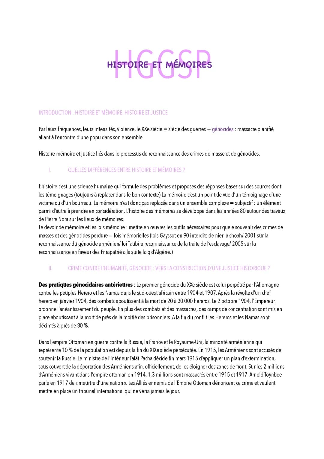 HGGSP Histoire et mémoire introduction