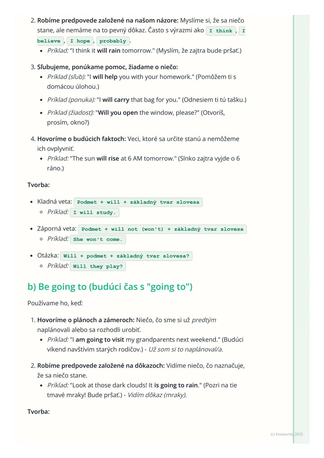 # Budúce časy (Future Forms)

1. Prehľad / Úvod

V angličtine nemáme len jeden spôsob, ako hovoriť o budúcnosti. Je dôležité
vedieť, kedy po