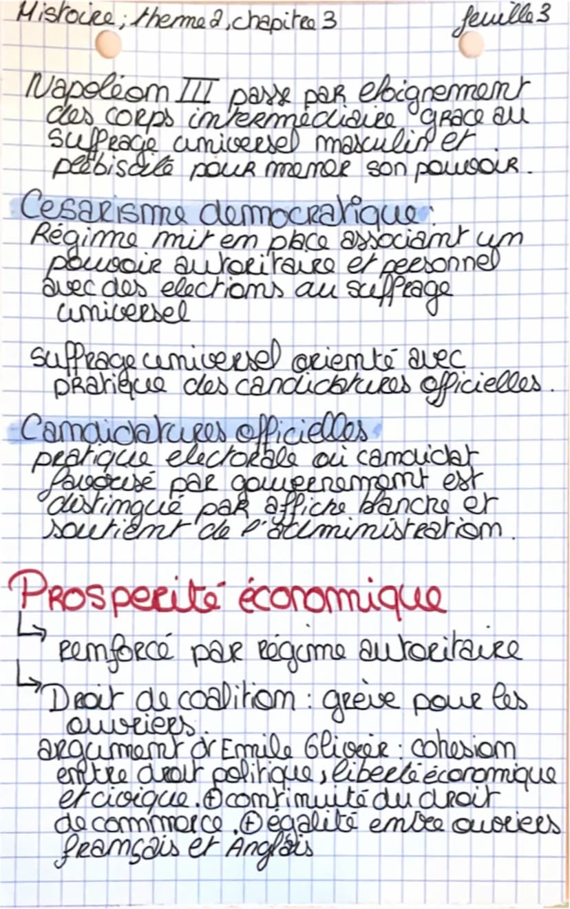 Histoire; Theme 2; chapitee 3
1 Difficile emréée dams âge Démocrati
-que :
2° République & 2nd Empire
feuilles
2. IDEAUX DEMOCRATIQUE ET
ELH