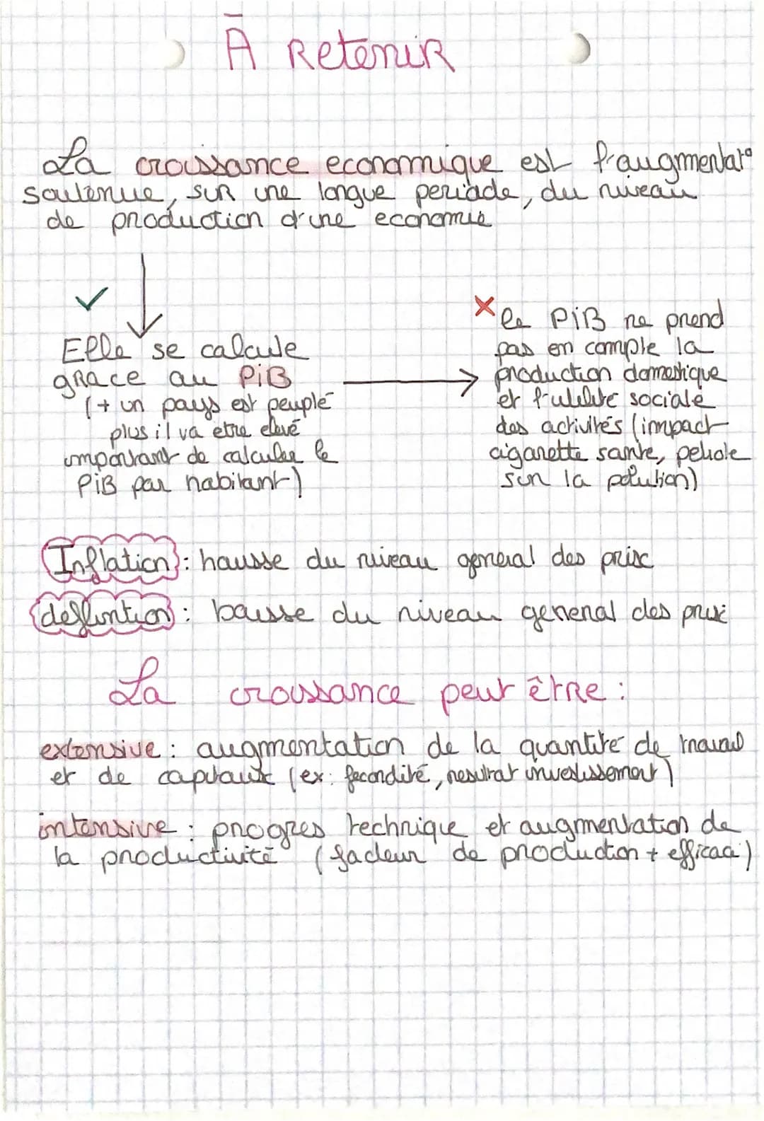 5 A ReteniR
La croissance économique est fraugmental
soutenue, SUR une longue periode, du niveau
de production d'une economie
✓
Elle se calc