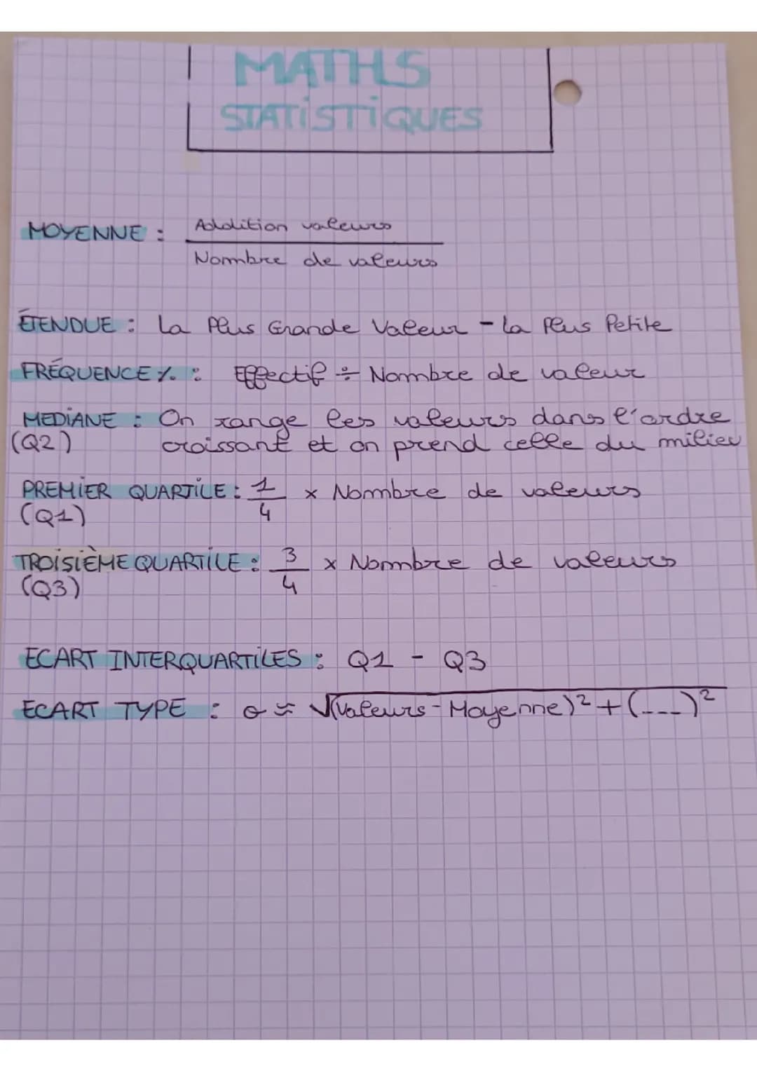 Mathématiques Statistiques 