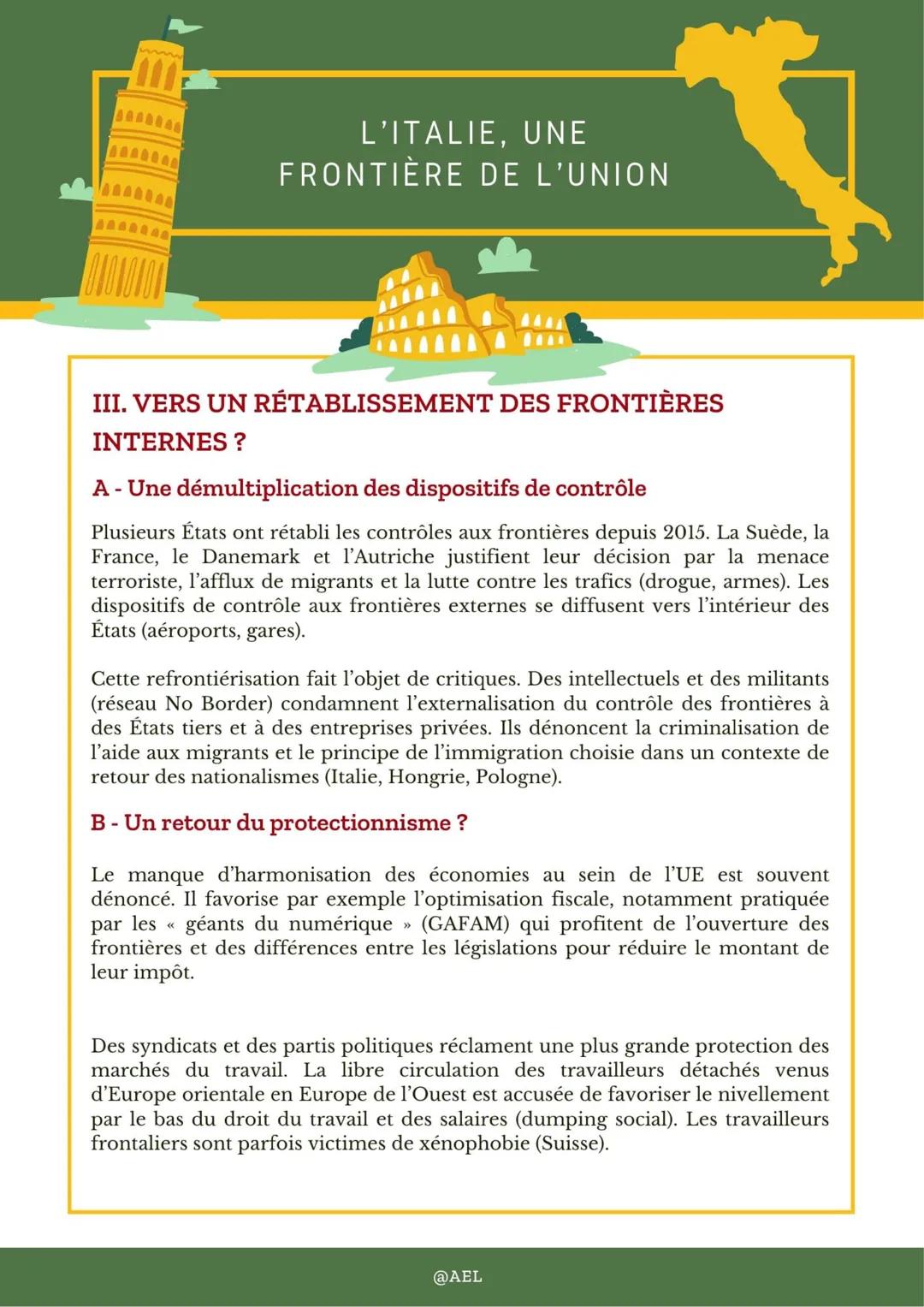 L'Italie : Intégration Régionale et Frontières de l'Union Européenne