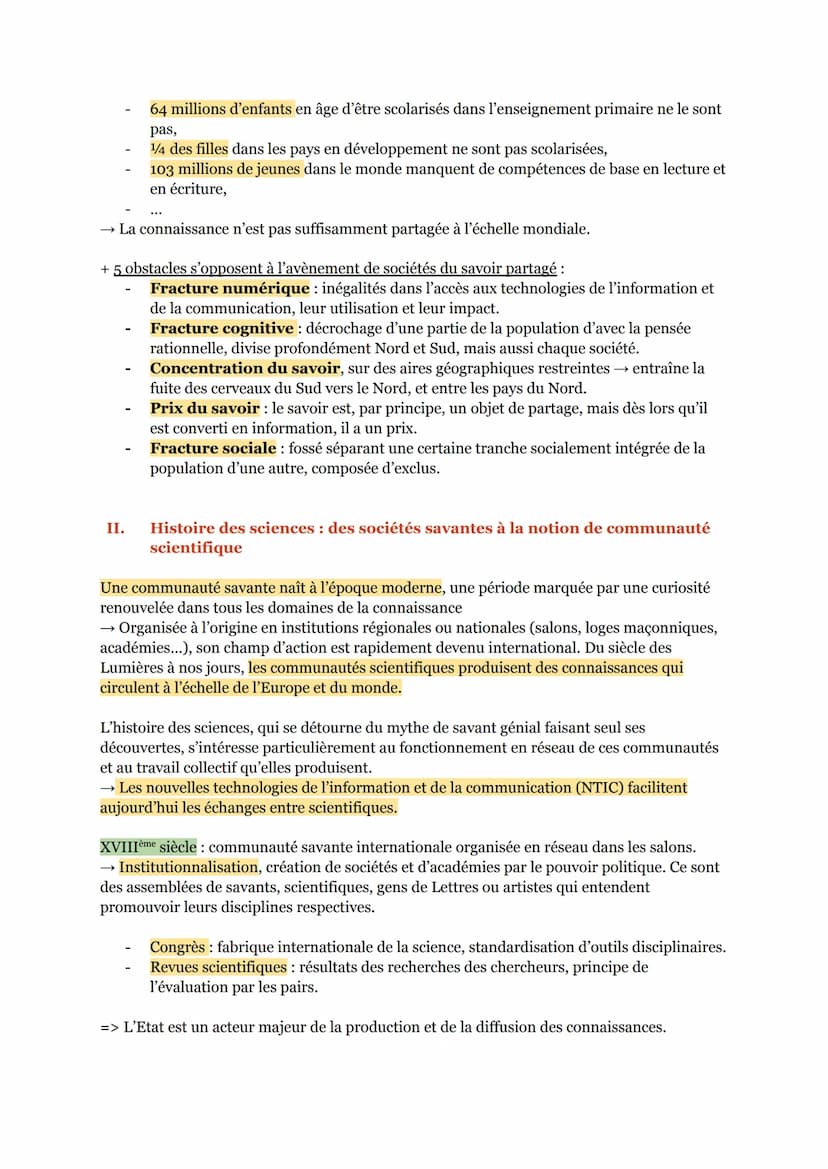 L'ENJEU DE LA CONNAISSANCE
AXE INTRODUCTIF: Le partage de la connaissance
"La science n'a pas de patrie", PASTEUR.
→ Les chercheurs du monde