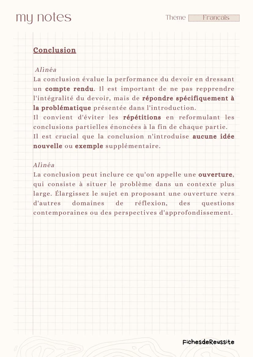 methode
Dissertation
Thème
Français
Introduction
Premier alinéa
•
Phrase d'accroche (ex: présentation du courant du siècle)
• Présentation d