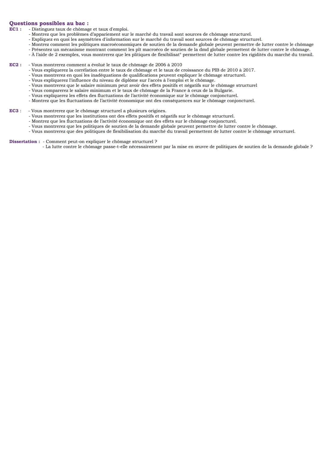 Chapitre 12: Comment lutter contre le chômage ?
I. Comment définir et mesurer l'emploi, le chômage et le sous-emploi ?
OA: Savoir définir le