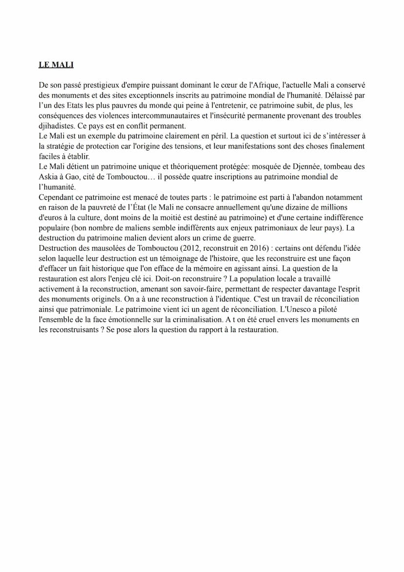 HGGSP THEME 2 : identifier, protéger et
valoriser le patrimoine : enjeux géopolitiques
patrimoine: vient du latin <<patrimonium », l'héritag