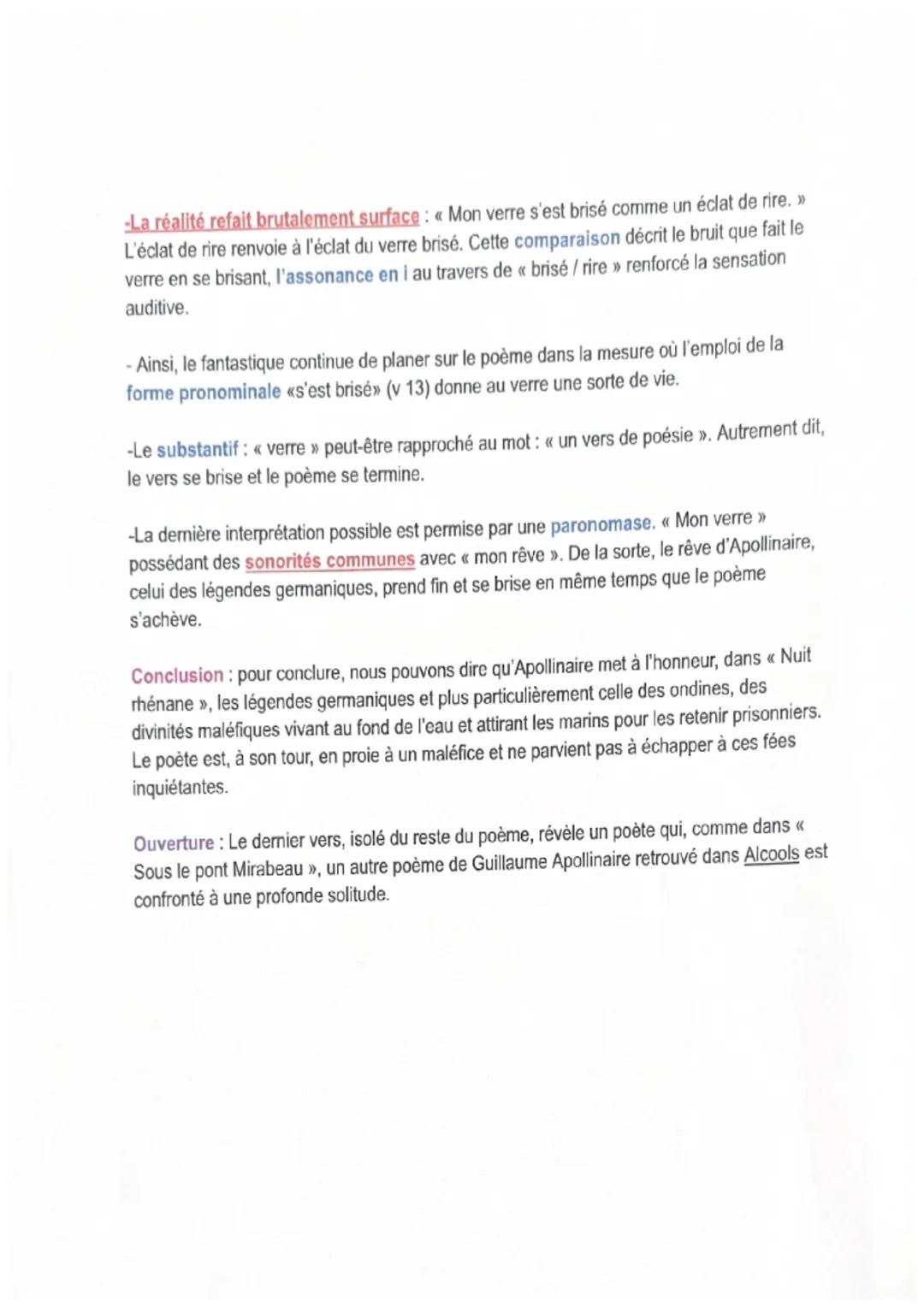 une nit d'uresse

Lecture linéaire n° 2, «Nuit rhénane », Alcools, G. Apollinaire

1 Mon verre est plein d'un vin trembleur comme une flamme