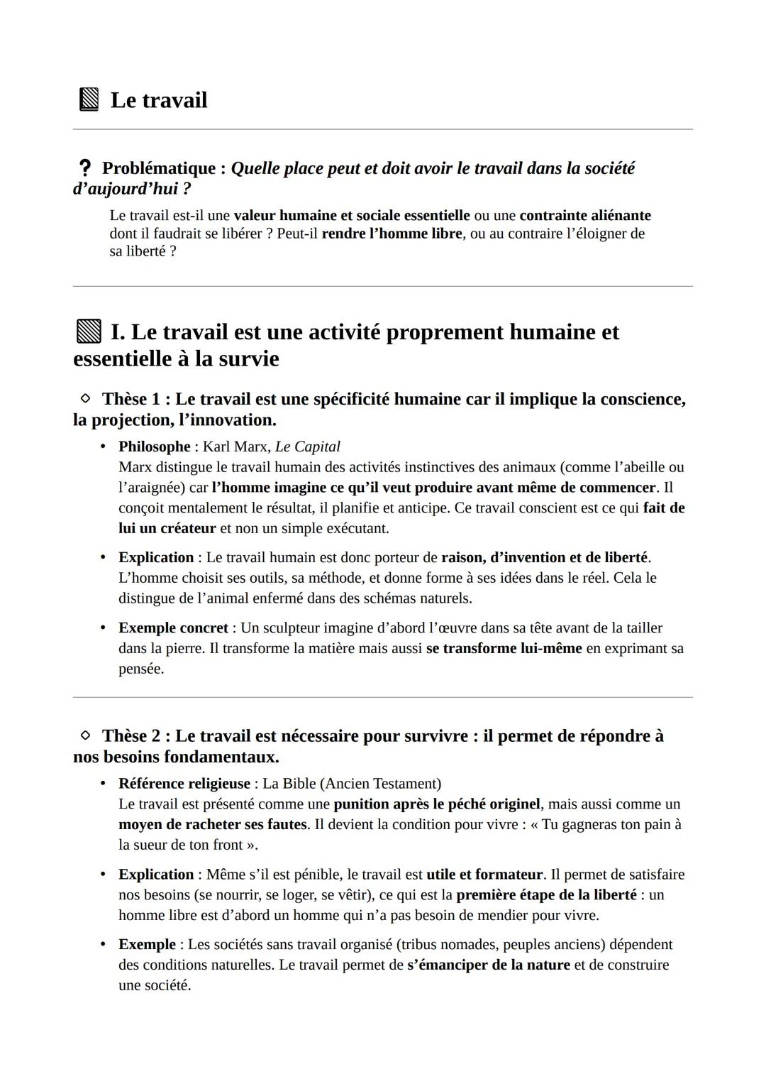 Arguments dissertation sur le travail