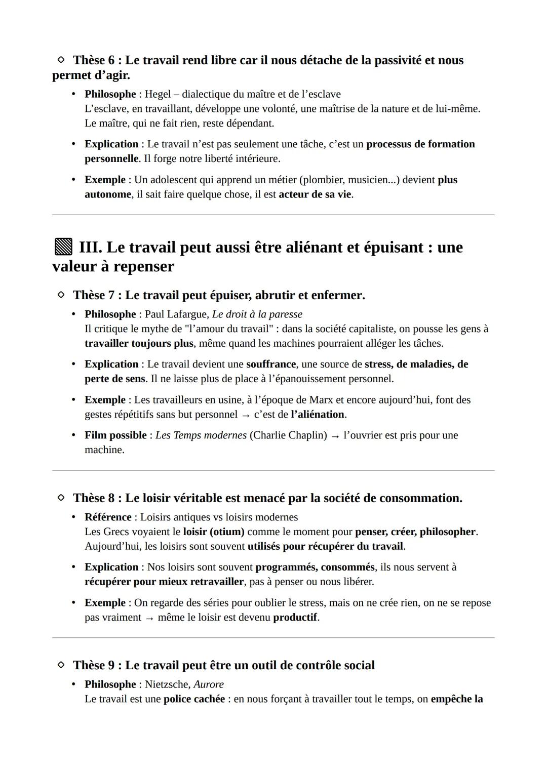 --- OCR Start ---
Le travail
? Problématique: Quelle place peut et doit avoir le travail dans la société
d'aujourd'hui ?
Le travail est-il u
