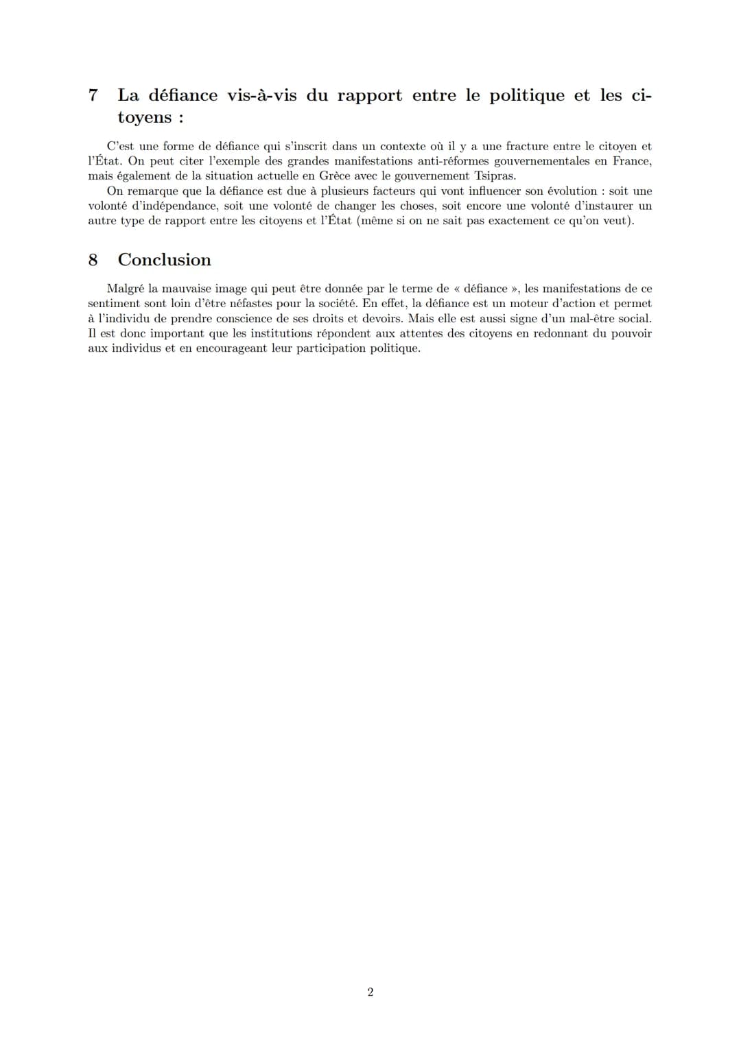 LYCEE GENERAL ET TECHNOLOGIQUE LA BRUYERE
Les différentes formes de défiance vis-à-vis de
la représentation politique et sociale, et
vis-à-v
