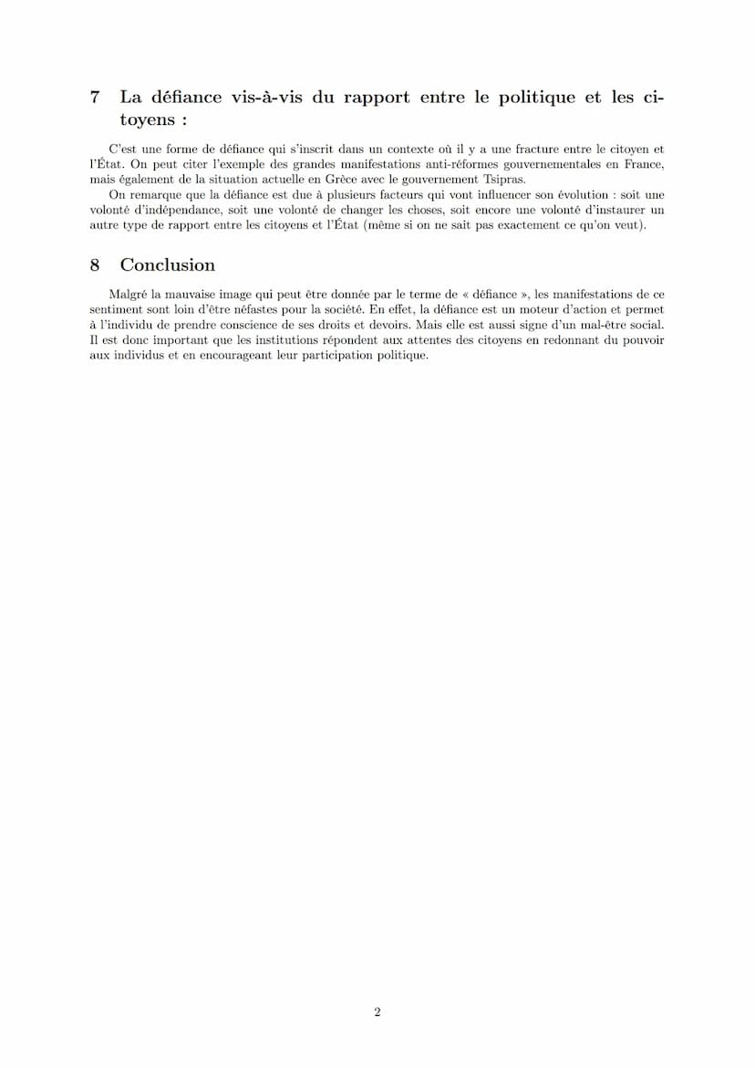 LYCEE GENERAL ET TECHNOLOGIQUE LA BRUYERE
Les différentes formes de défiance vis-à-vis de
la représentation politique et sociale, et
vis-à-v