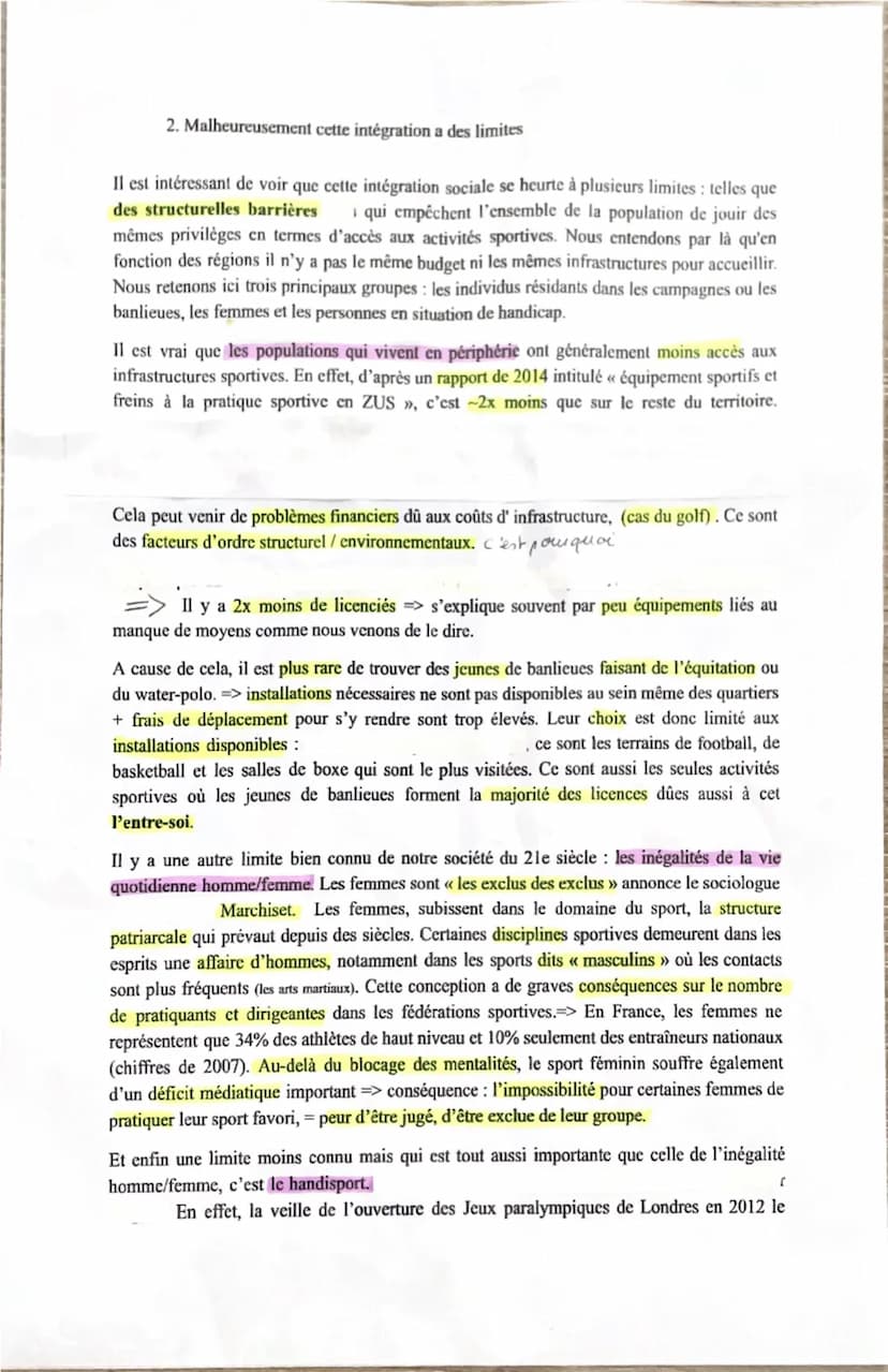 Le sport est-il facteur d'insertion sociale?
Or aujourd'hui le
Le sport a longtemps été considéré comme une activité réservée aux classes le