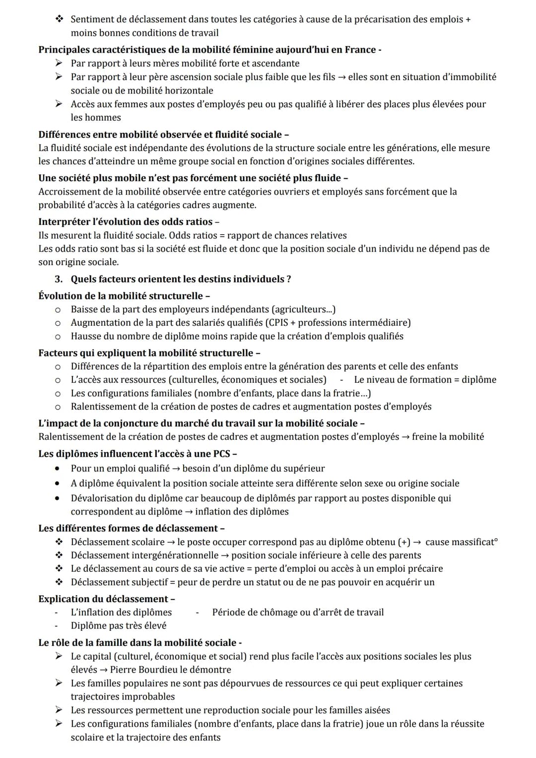 Chapitre 5 - Quels sont les caractéristiques contemporaines et les facteurs de la
mobilité sociale ?
1. La mobilité sociale, définition et m