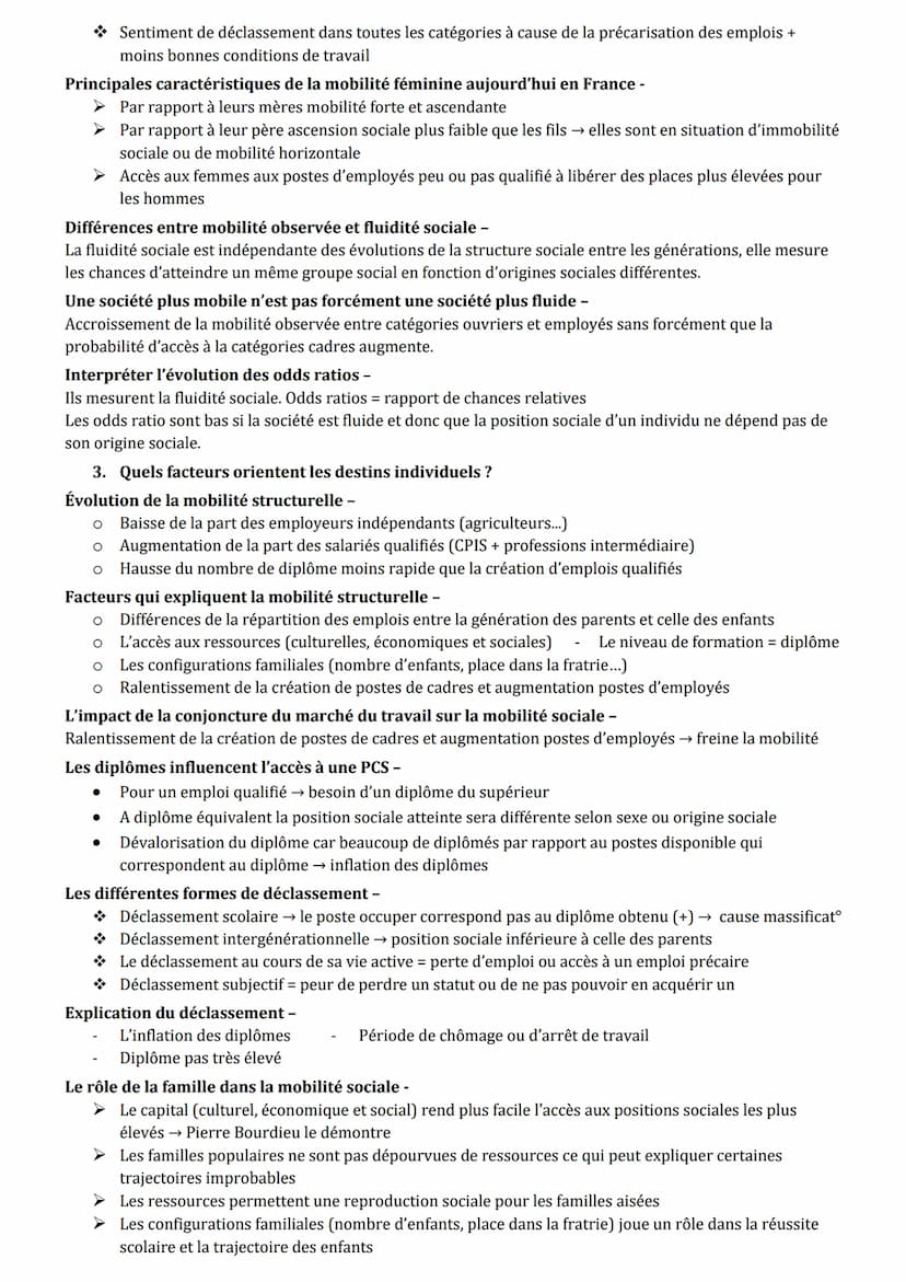 Chapitre 5 - Quels sont les caractéristiques contemporaines et les facteurs de la
mobilité sociale ?
1. La mobilité sociale, définition et m
