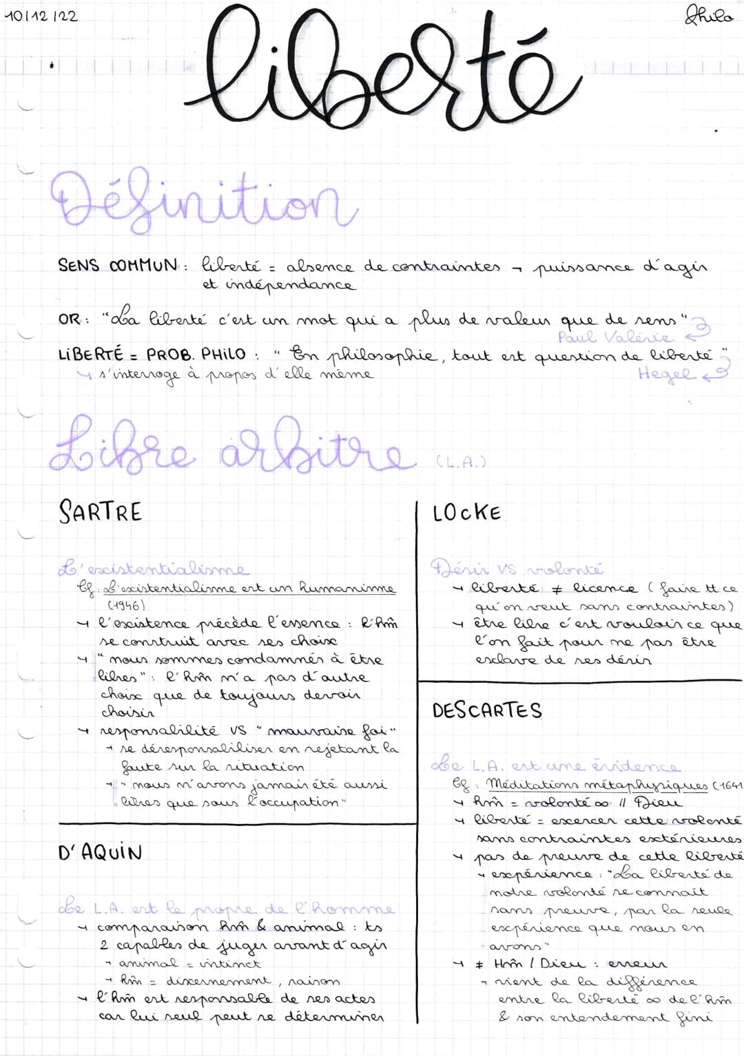 10112122
•
Définition
SENS COMMUN: liberté = absence de contraintes -
et indépendance
OR: "La liberté c'est un mot qui a
LIBERTÉ PROB. PHILO