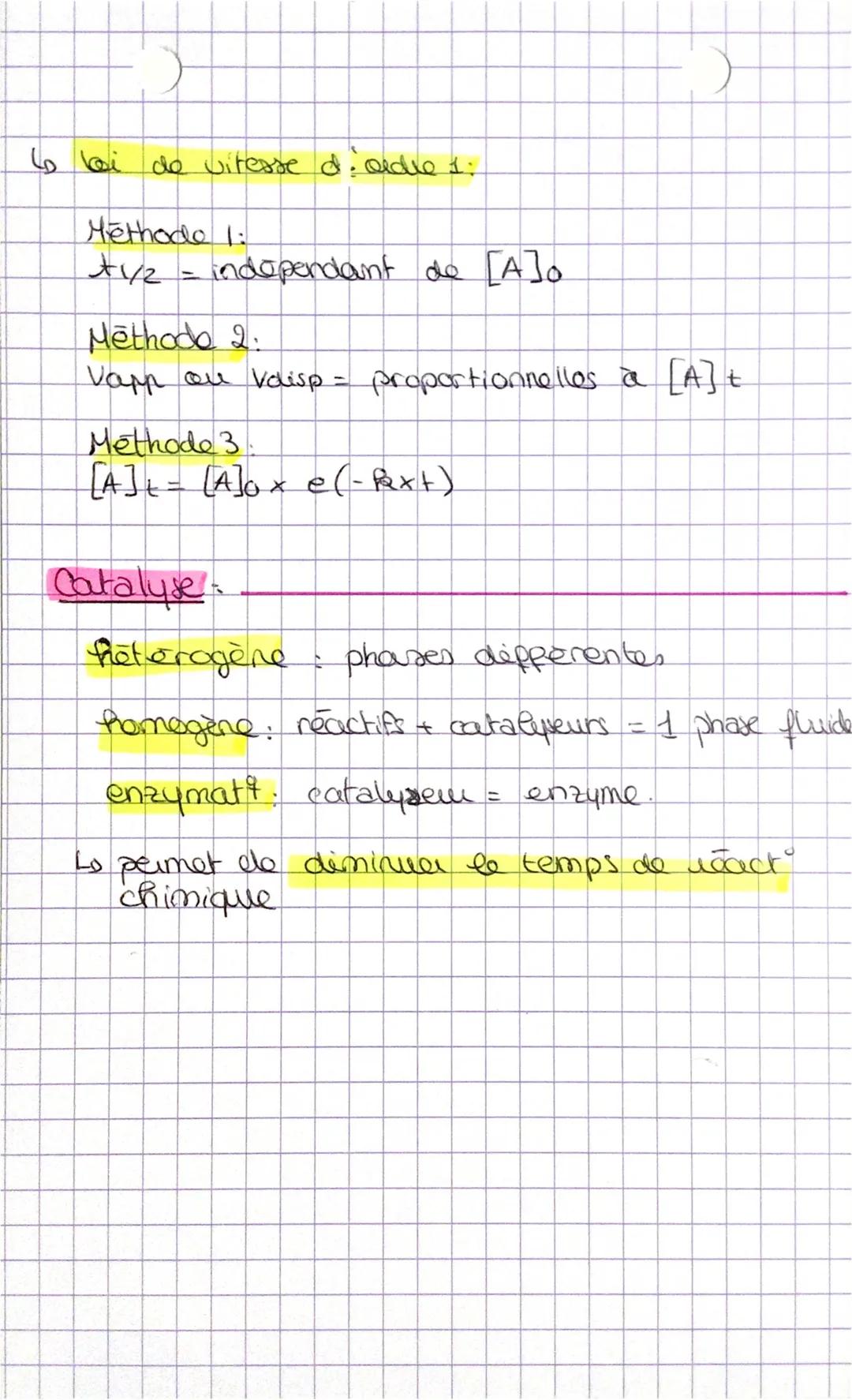 ) Cinétique chimicuue
)
Suivi
de react:
- C.CN
- Spectroscopie
dosage
Facteurs cinctiques:
•temperaturo:
ť
= vitesse app/dis
→ trempe = stop