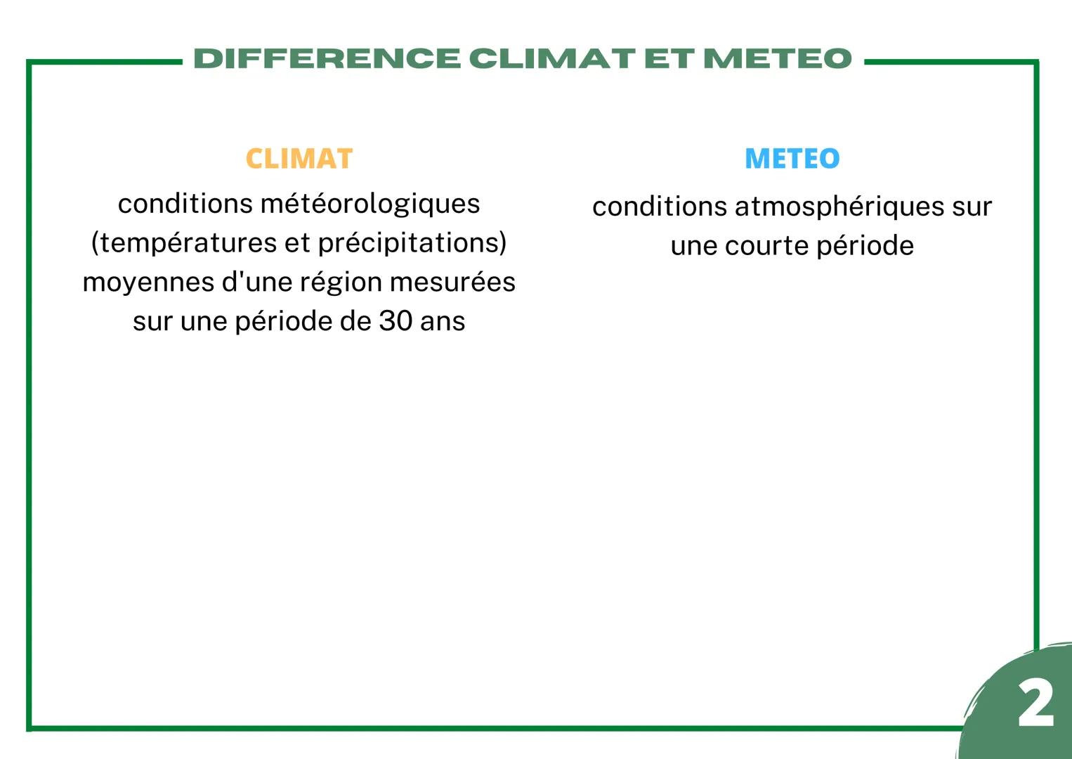 - DÉFINIR LE RISQUE MÉTÉOROLOGIQUE PAR:

ALEA
possibilité ou probabilité de la
survenue d'une catastrophe

+

ENJEU
représenté par la popula