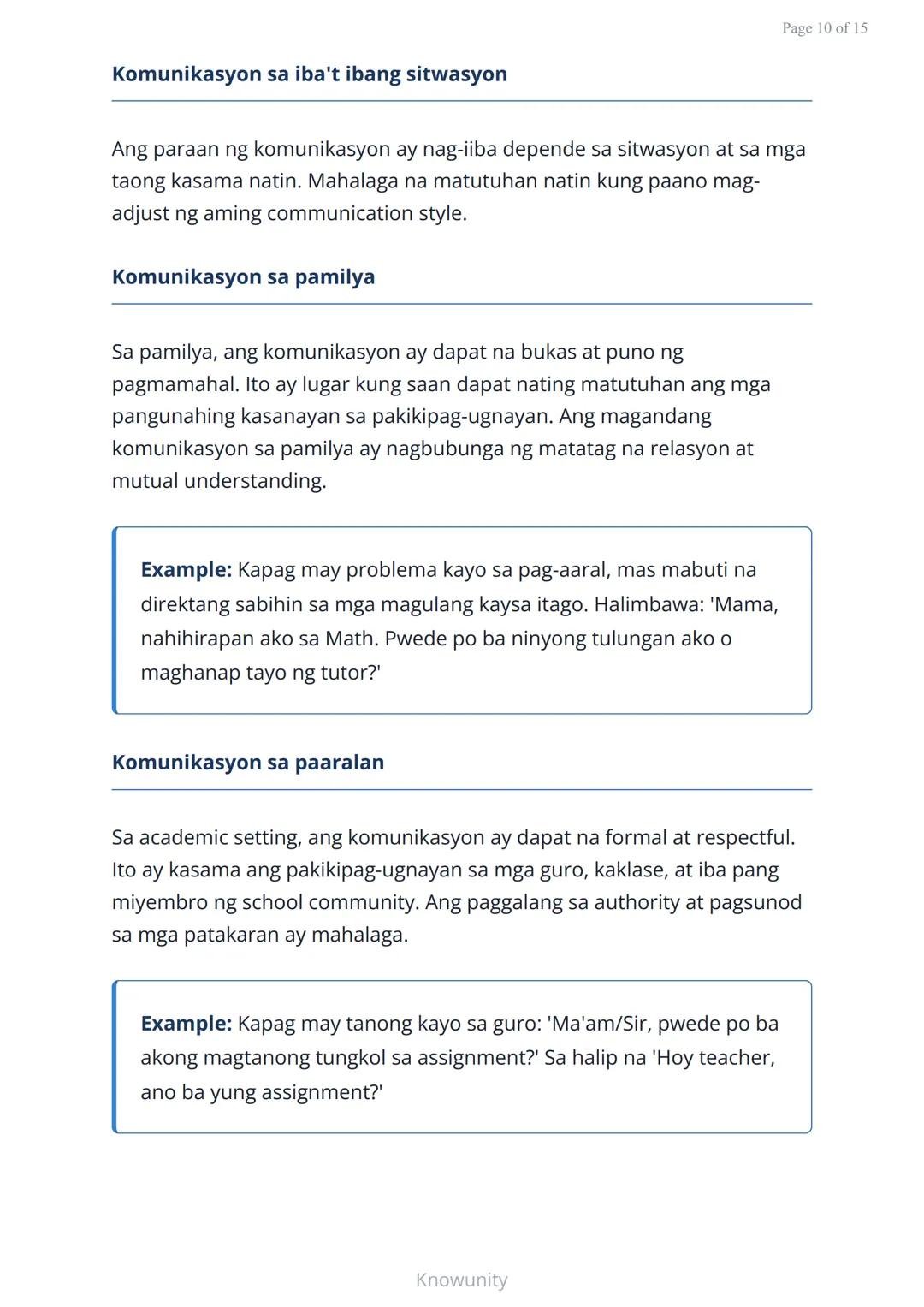 Pag-unlad ng Sarili at Pakikipagkapwa: Mabisang Komunikasyon
Pagkatuto ng mga estratehiya sa mabisang
komunikasyon at pakikipagkapwa
Mga Lay