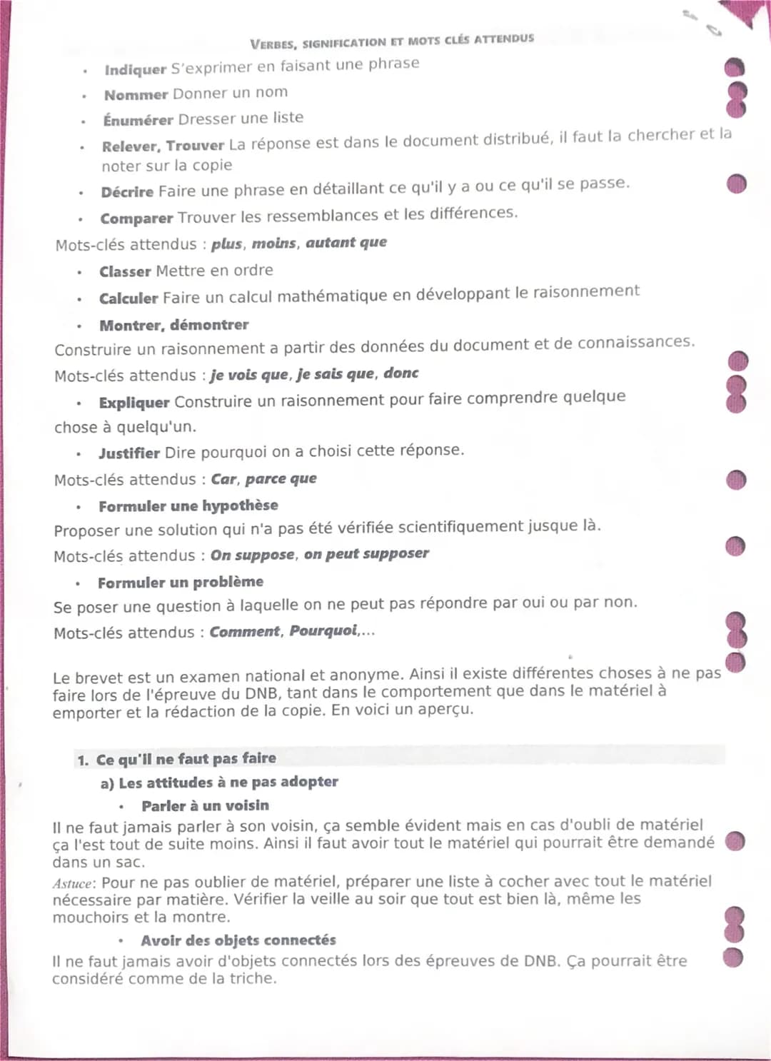 1. Ce qu'il faut faire
Fiche méthodologique : Le DNB de SVT (2021)
Décrire les documents
Dans cette partie il faut décrire le document, c'es