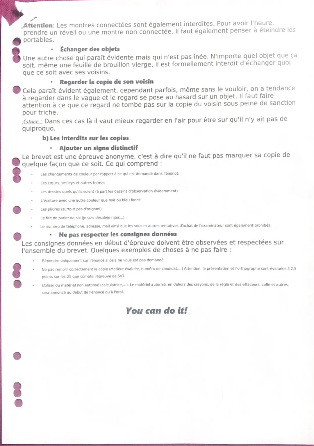 1. Ce qu'il faut faire
Fiche méthodologique : Le DNB de SVT (2021)
Décrire les documents
Dans cette partie il faut décrire le document, c'es