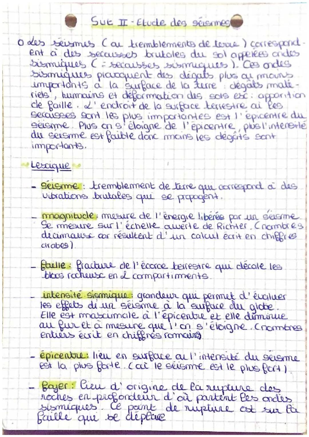 Les ondes sismiques et échelles de Richter et Mercalli : Cours SVT pour les 10 ans