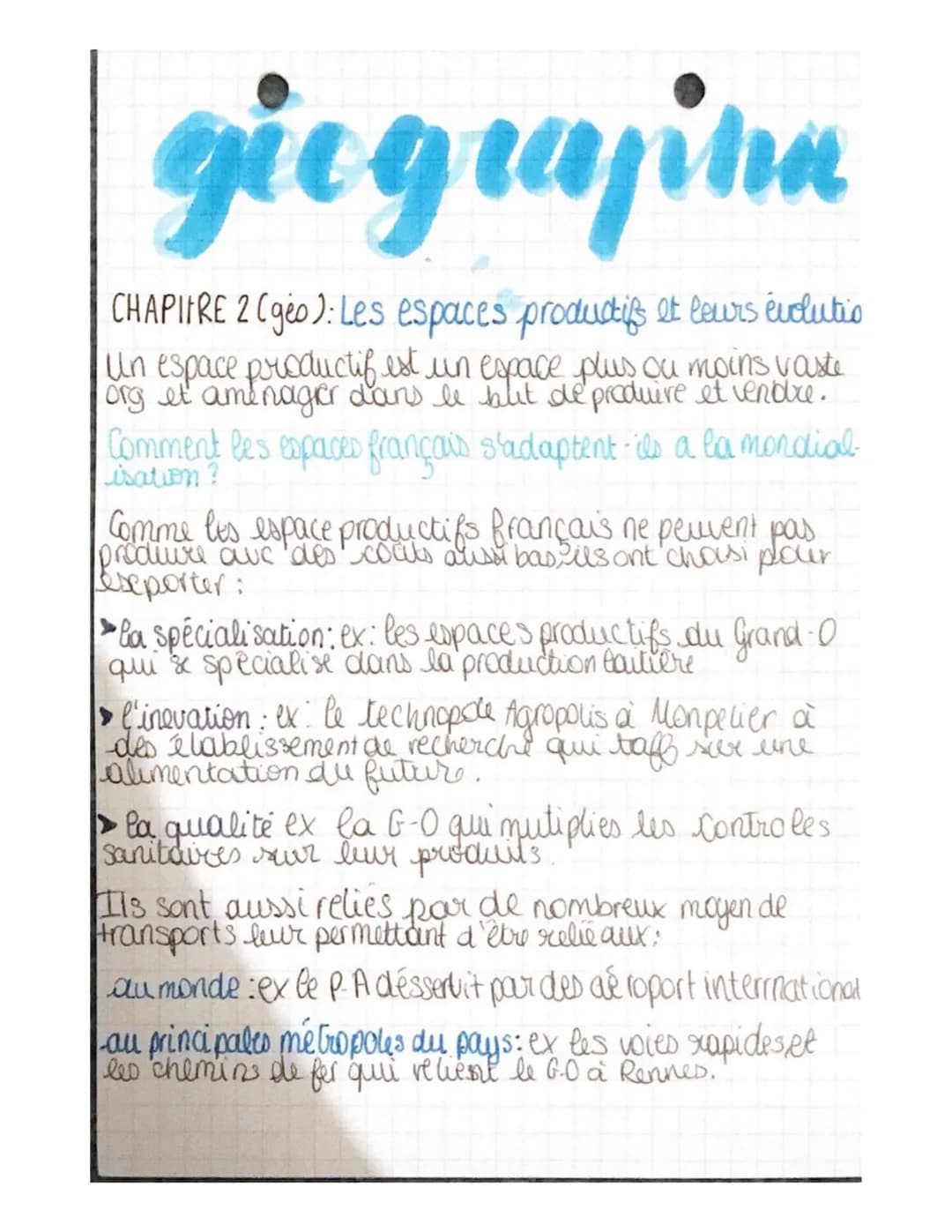 giograjina
CHAPITRE 2 (géo): Les espaces productifs et leurs évolutio
Un espace productif est un espace plus ou moins vaste
org et aménager 