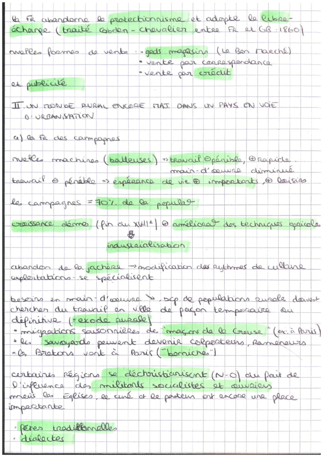 
<p>L'industrialisation et l'accélération des transformations économiques et sociales en France ont marqué une période de grands changements