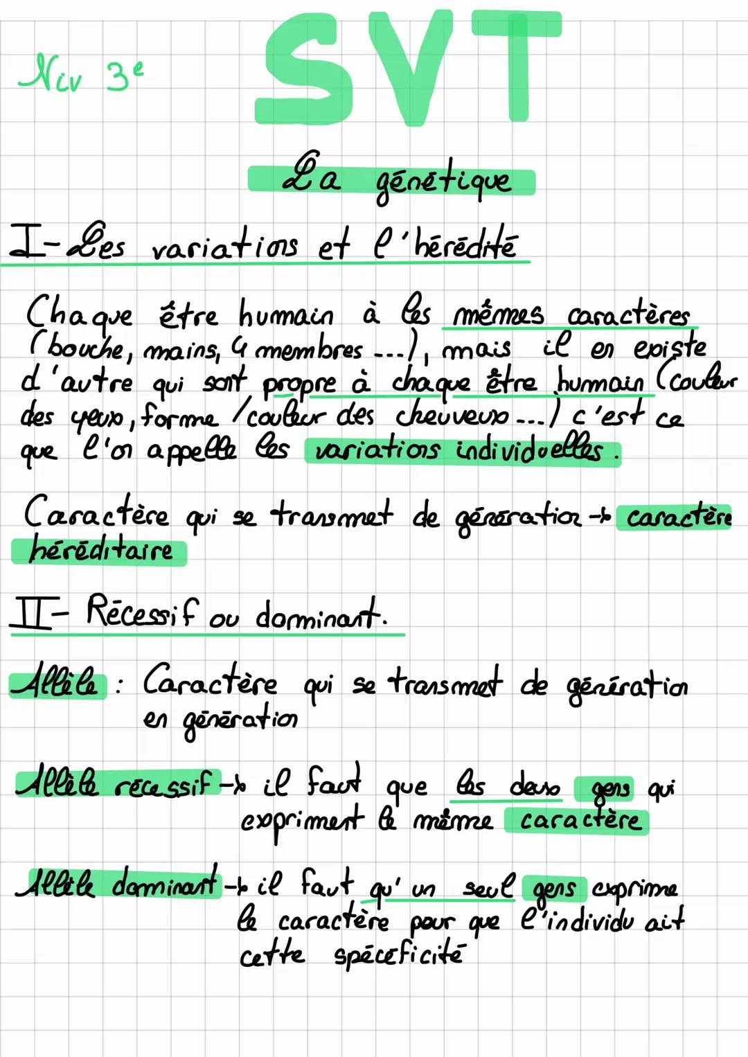 Les Variations Génétiques et L'hérédité : Les Chromosomes et La Mitose