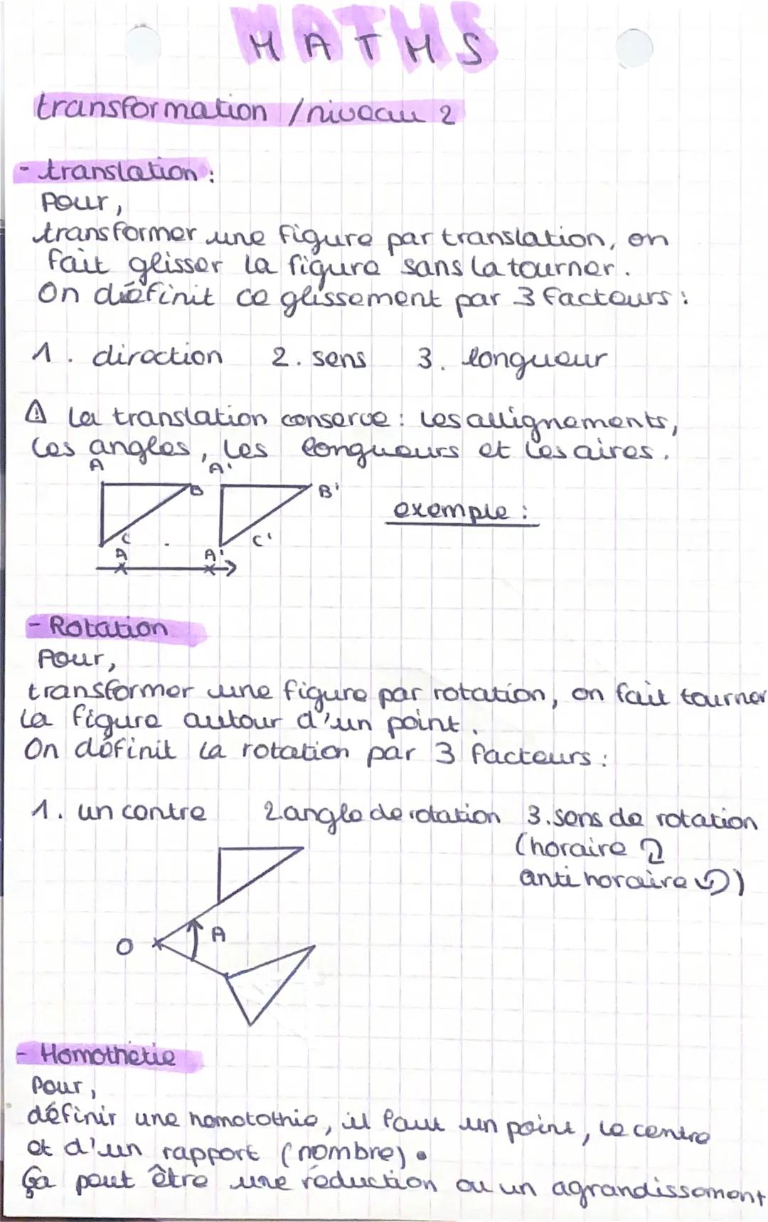 transformations géométrie 
