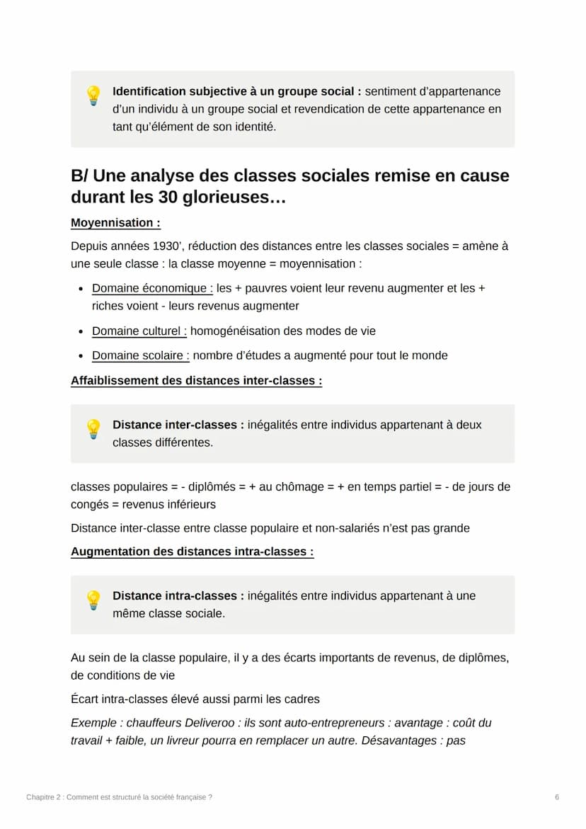 Chapitre 2 : Comment est
structuré
I/ Comment classifier les individus ?
Les PCS :
Professions et Catégories Socioprofessionnelles (PCS) : É
