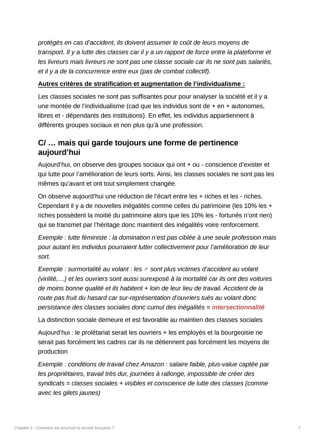 Chapitre 2 : Comment est
structuré
I/ Comment classifier les individus ?
Les PCS :
Professions et Catégories Socioprofessionnelles (PCS) : É