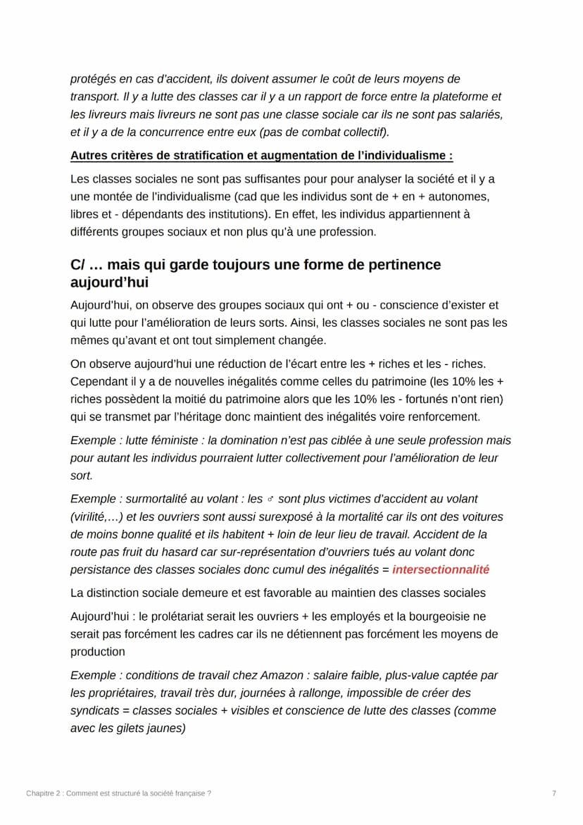 Chapitre 2 : Comment est
structuré
I/ Comment classifier les individus ?
Les PCS :
Professions et Catégories Socioprofessionnelles (PCS) : É