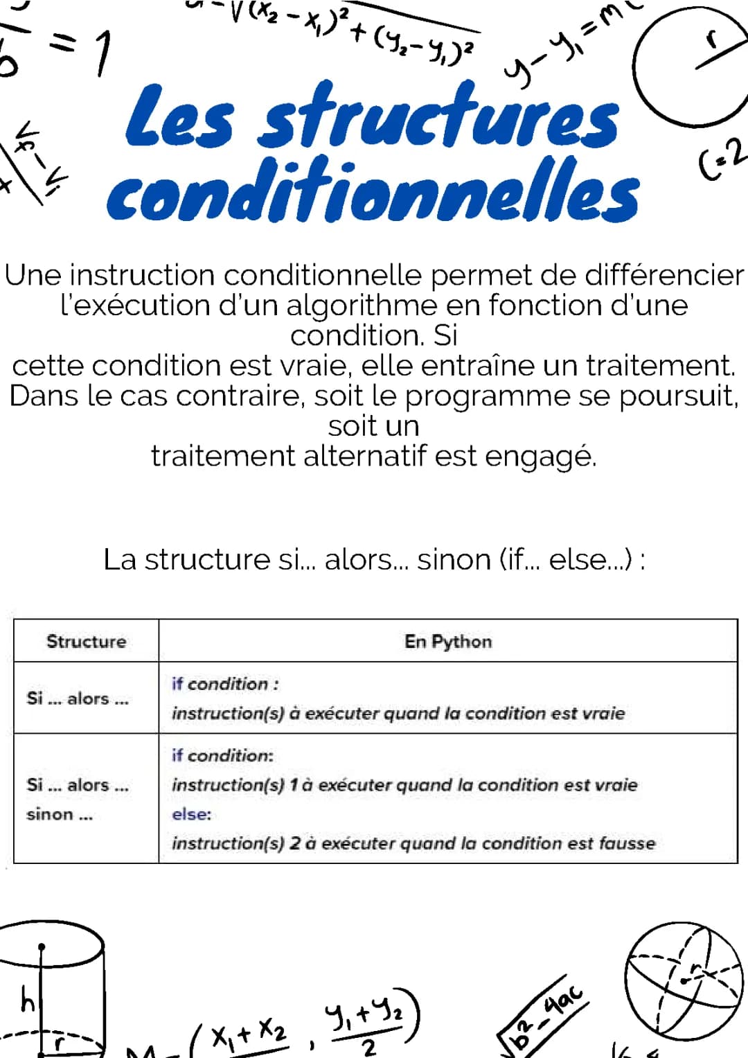 les structures conditionnelles 