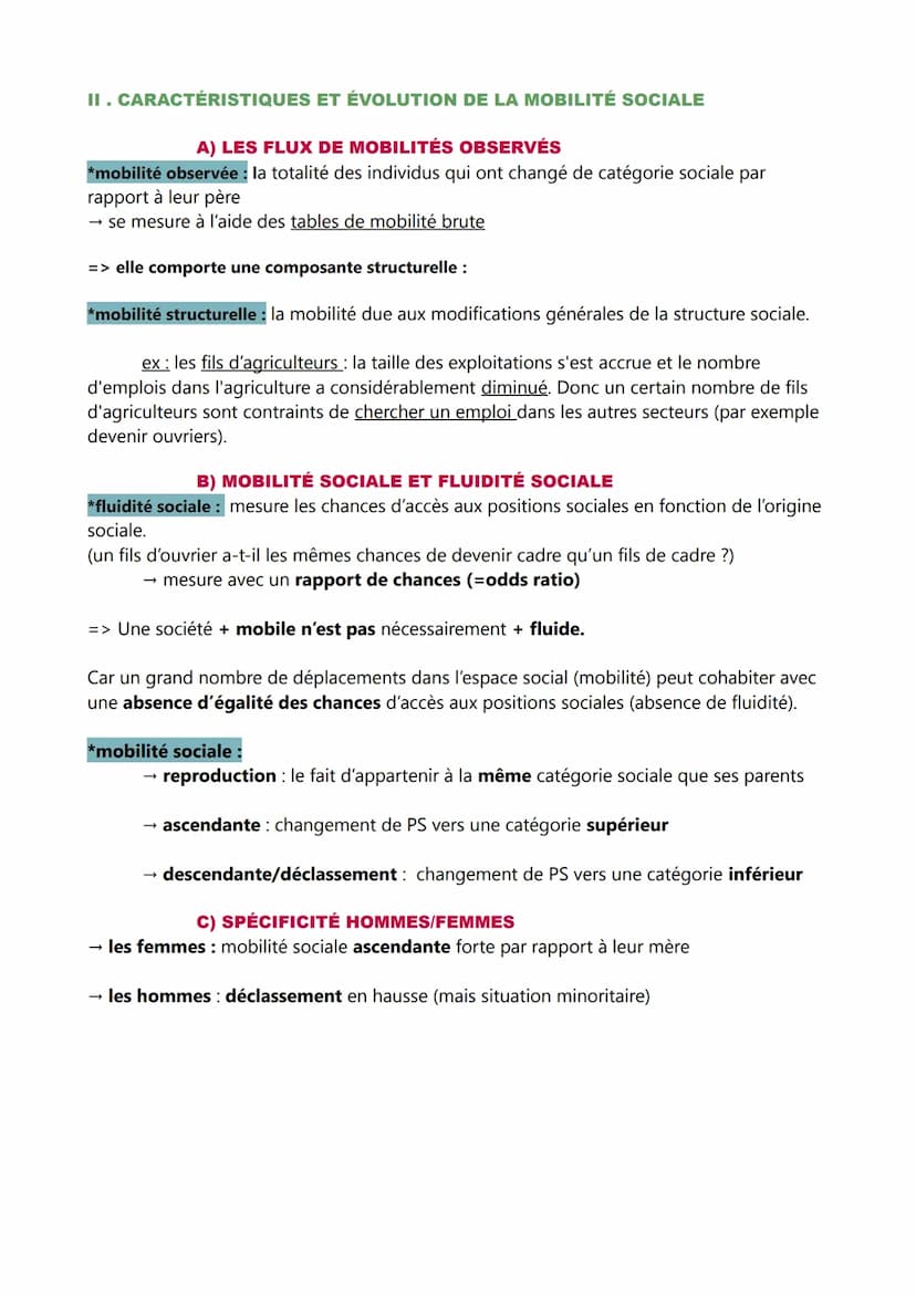CH 5:
QUELS SONT LES CARACTÉRISTIQUES CONTEMPORAINES ET
LES FACTEURS DE LA MOBILITÉ SOCIALE?
-sociologie-
MOBILITE SOCIALE = La circulation 