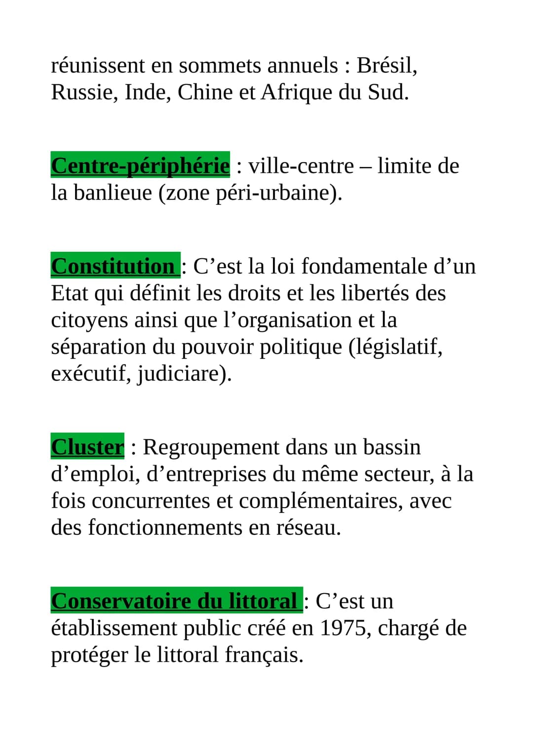 Définitions essentielles en
géographie (pour le bac)
Accroissement naturel : solde des naissances
et des décès par an pour 1000 habitants.
A