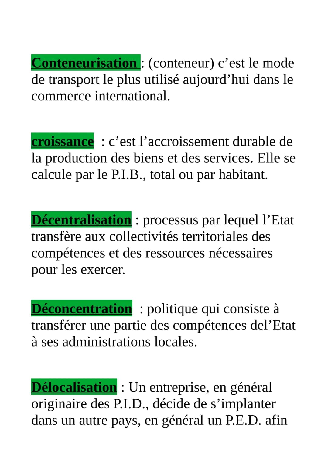 Définitions essentielles en
géographie (pour le bac)
Accroissement naturel : solde des naissances
et des décès par an pour 1000 habitants.
A