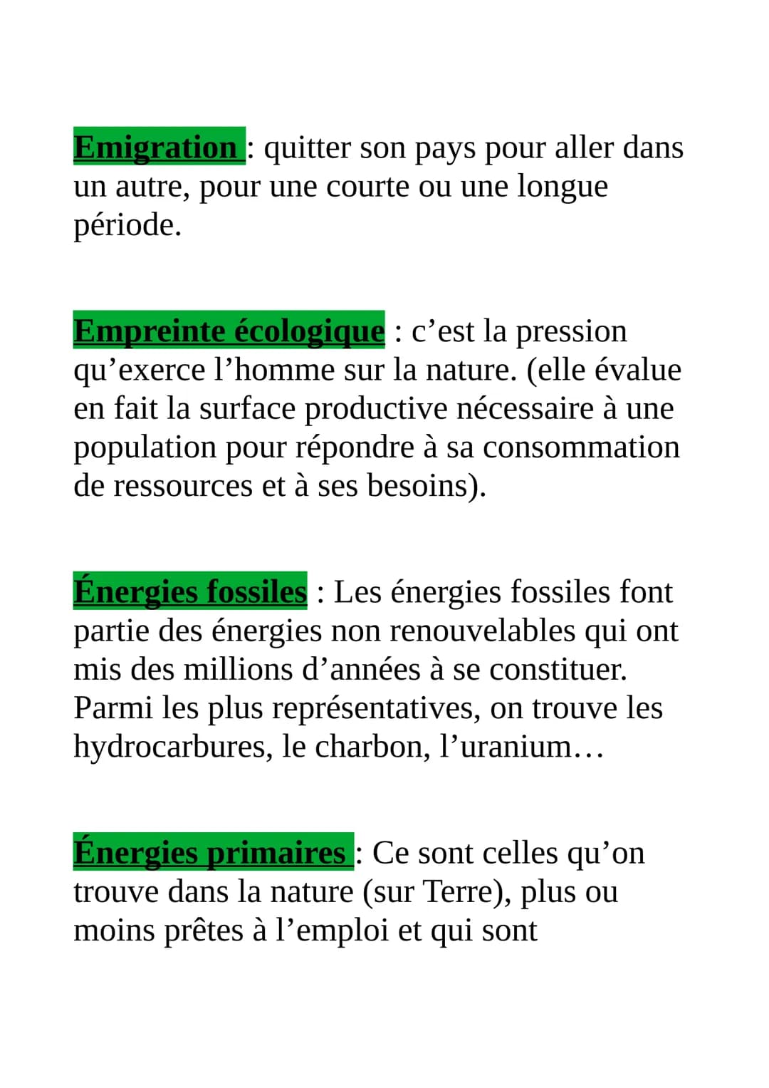 Définitions essentielles en
géographie (pour le bac)
Accroissement naturel : solde des naissances
et des décès par an pour 1000 habitants.
A