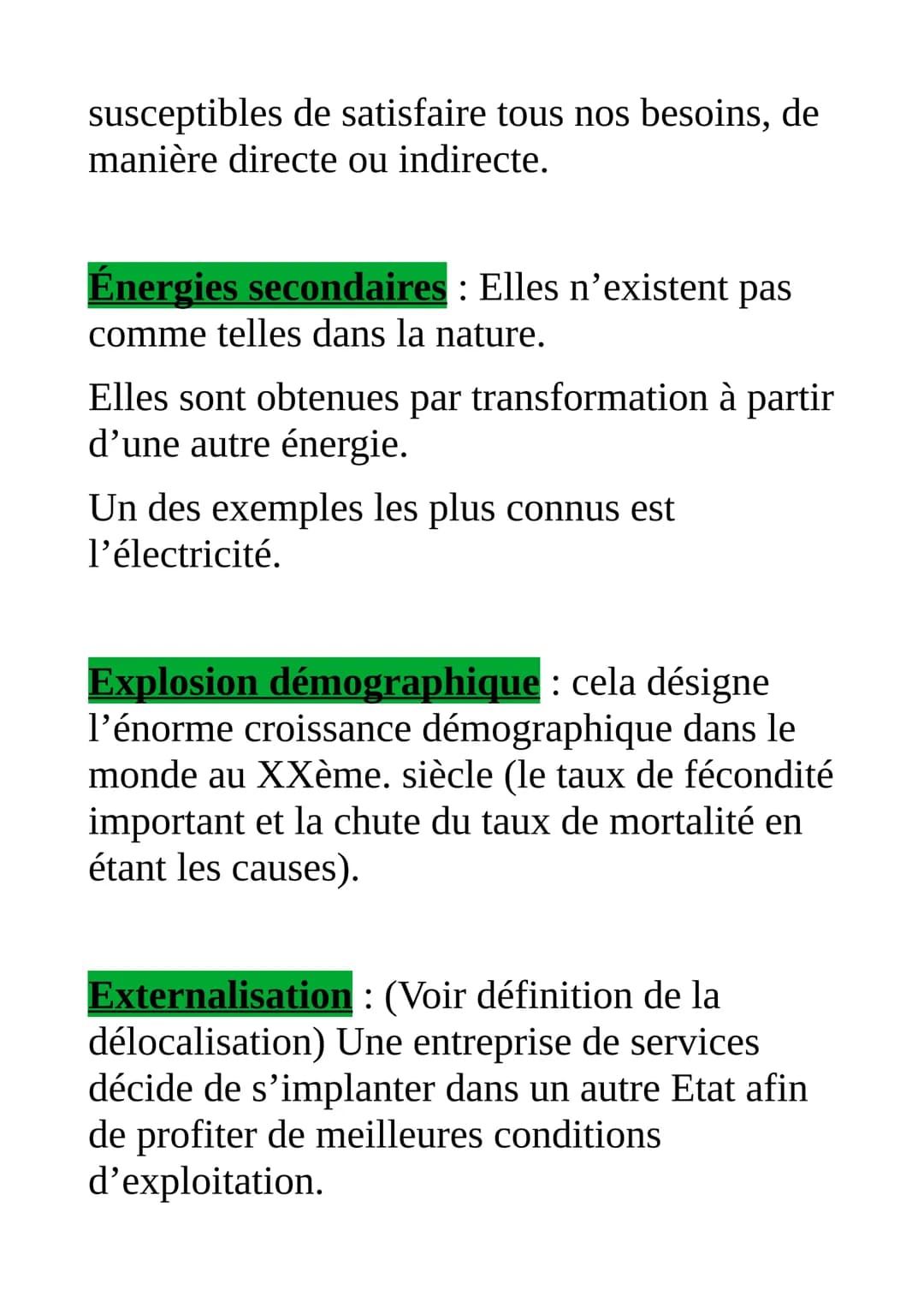 Définitions essentielles en
géographie (pour le bac)
Accroissement naturel : solde des naissances
et des décès par an pour 1000 habitants.
A