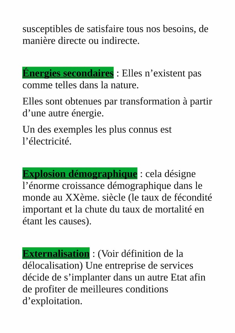 Définitions essentielles en
géographie (pour le bac)
Accroissement naturel : solde des naissances
et des décès par an pour 1000 habitants.
A