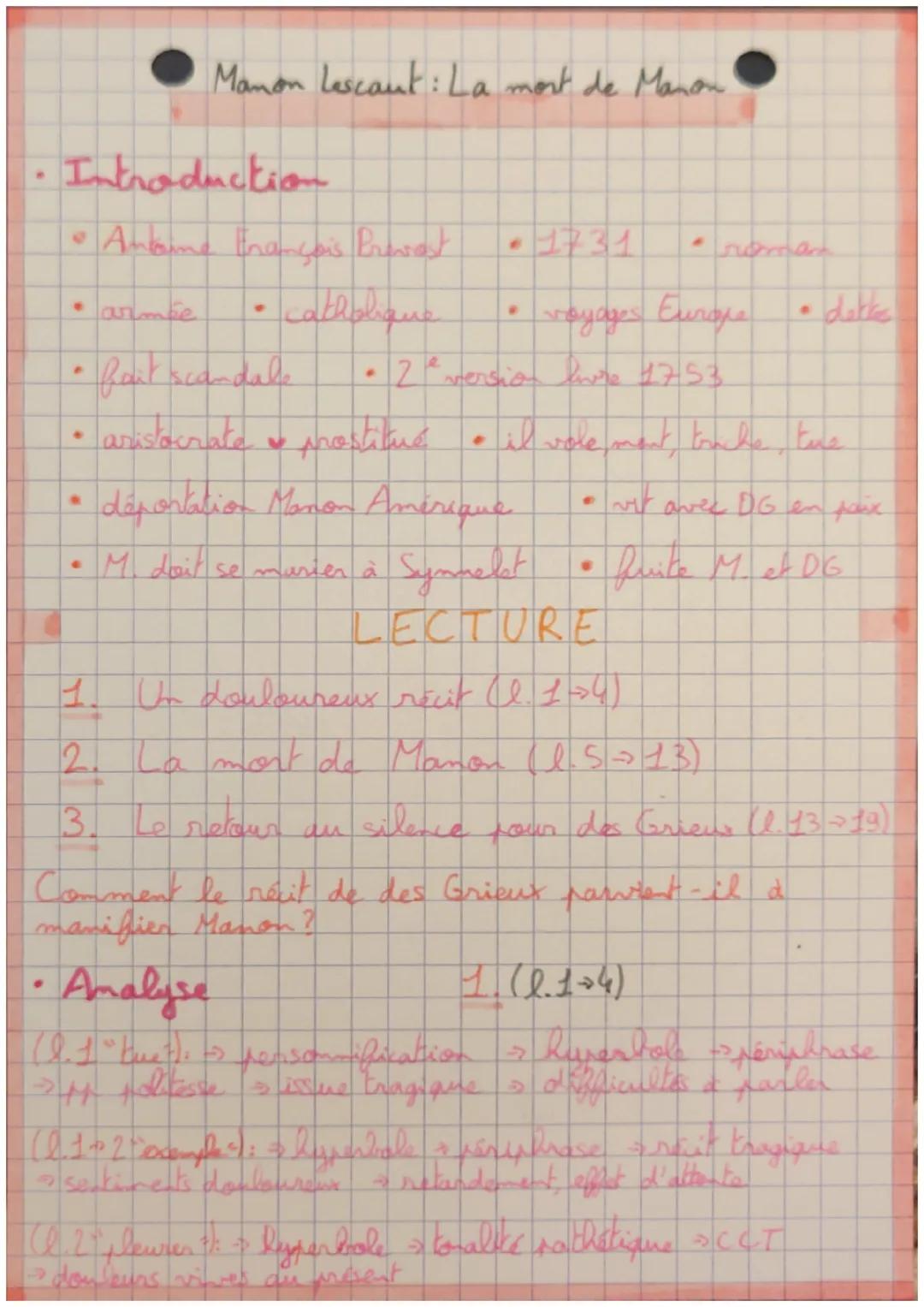 Manon Lescaut: La mort de Manon

•Introduction
•Antoine Trançois Prevast • 1731 • nomen
• armée • catholique . voyages Eurore • deles
• fait