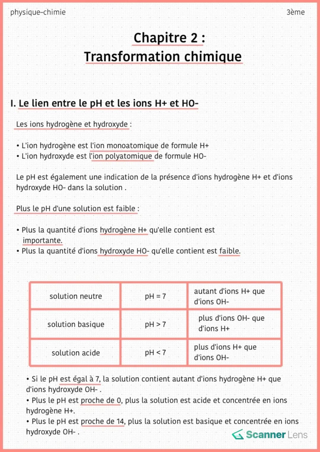 
<h2 id="ilelienentrelephetlesionshetho">I. Le lien entre le pH et les ions H+ et HO-</h2>
<p>Les ions hydrogène et hydroxyde:</p>
<ul>
<li>