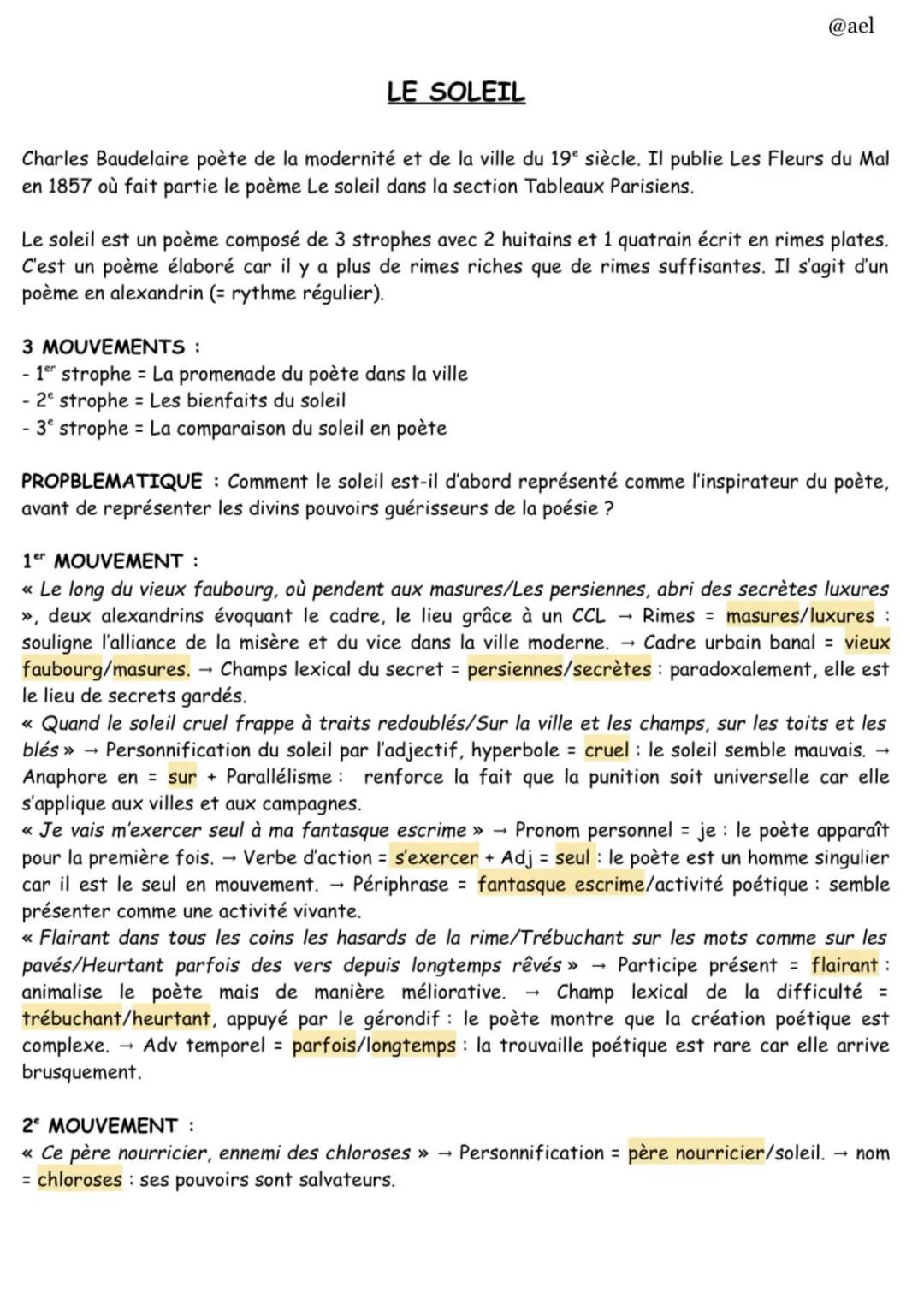 Découvre Le soleil de Baudelaire et autres poèmes