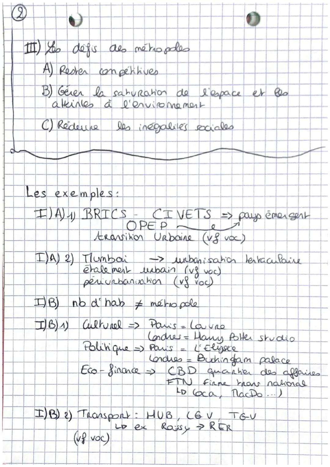0
5 LA METROPOLDSATION
Vocabubire.
➤ Lurbanisation
= expension des surfaces urbanisées
et augmentation de la population urbaine.
➤Tehopolisa