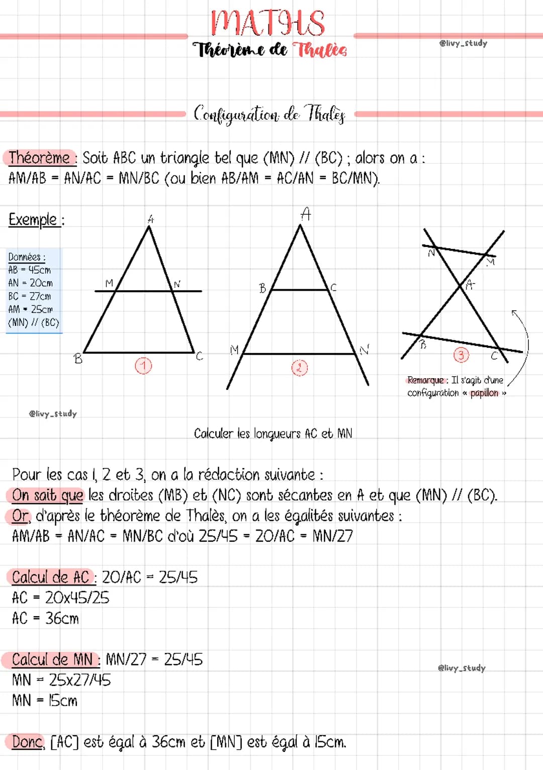 Découvrez le Théorème de Thalès : Formules et Exercices Corrigés 3ème et 4ème
