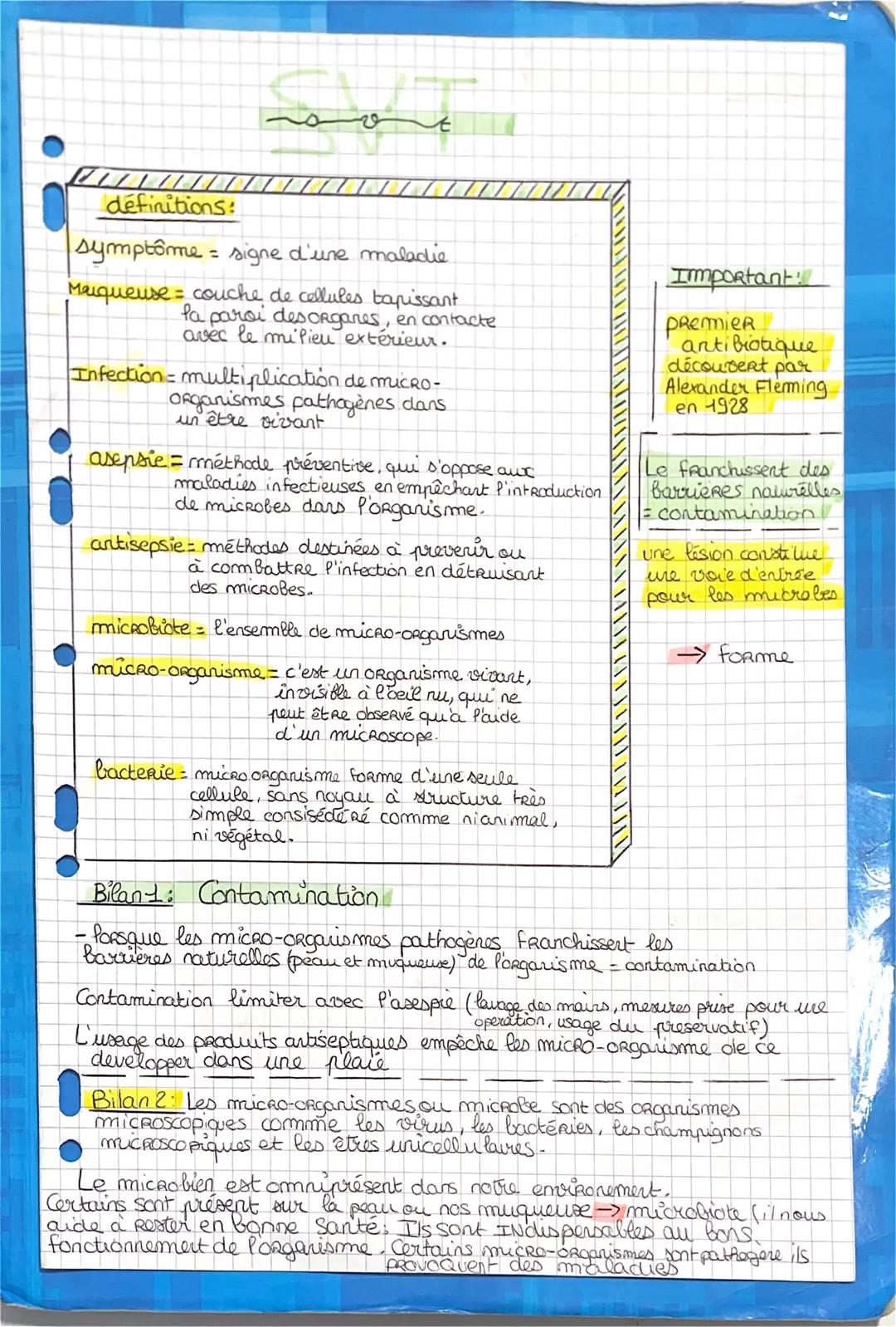 OT
v
t
definitions:
symptôme = signe d'une maladie.
Maiqueuse = couche de cellules tapissant
la paroi des organes, en contacte
avec le milie