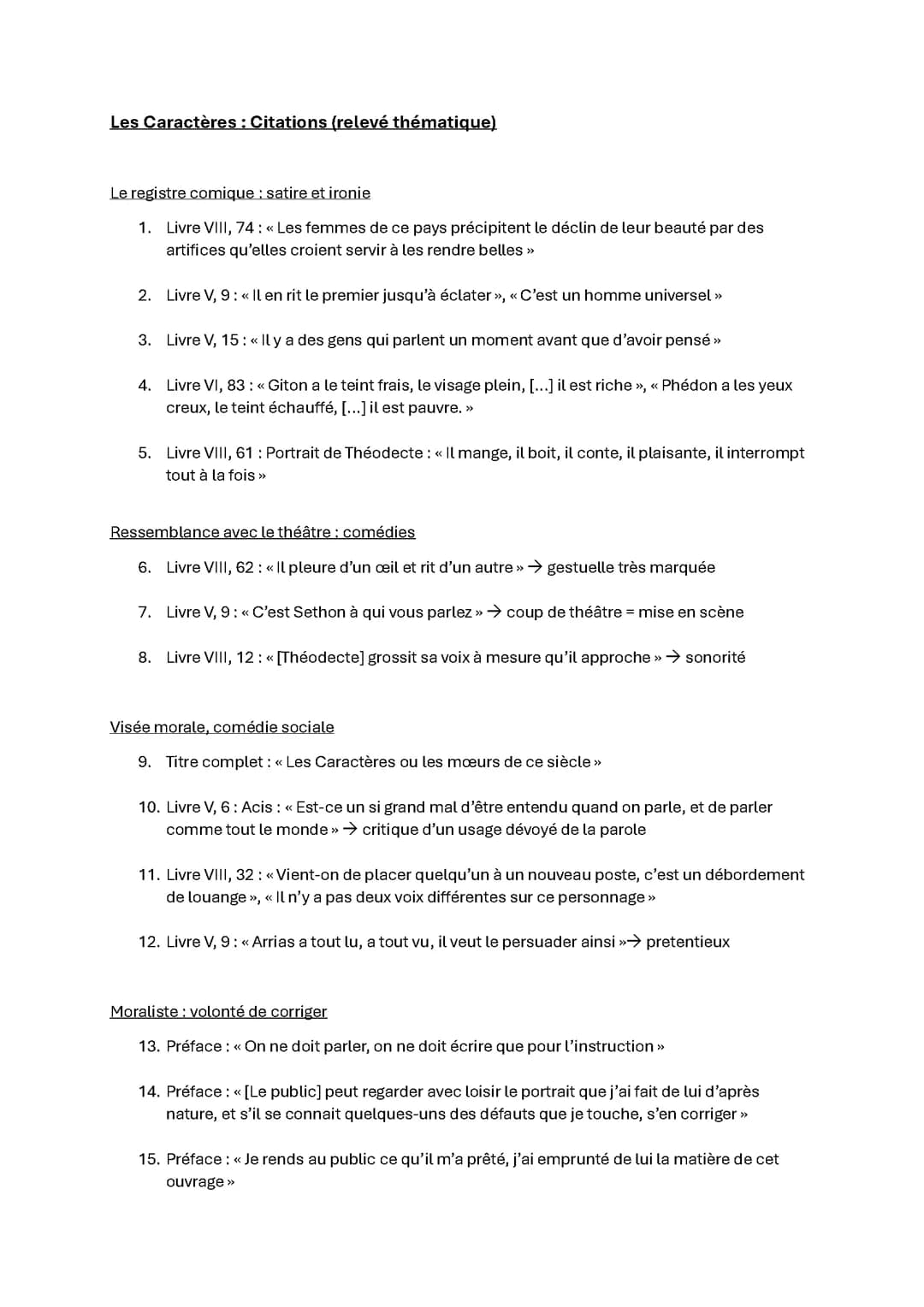 Citations pour dissertation - Les Caractères