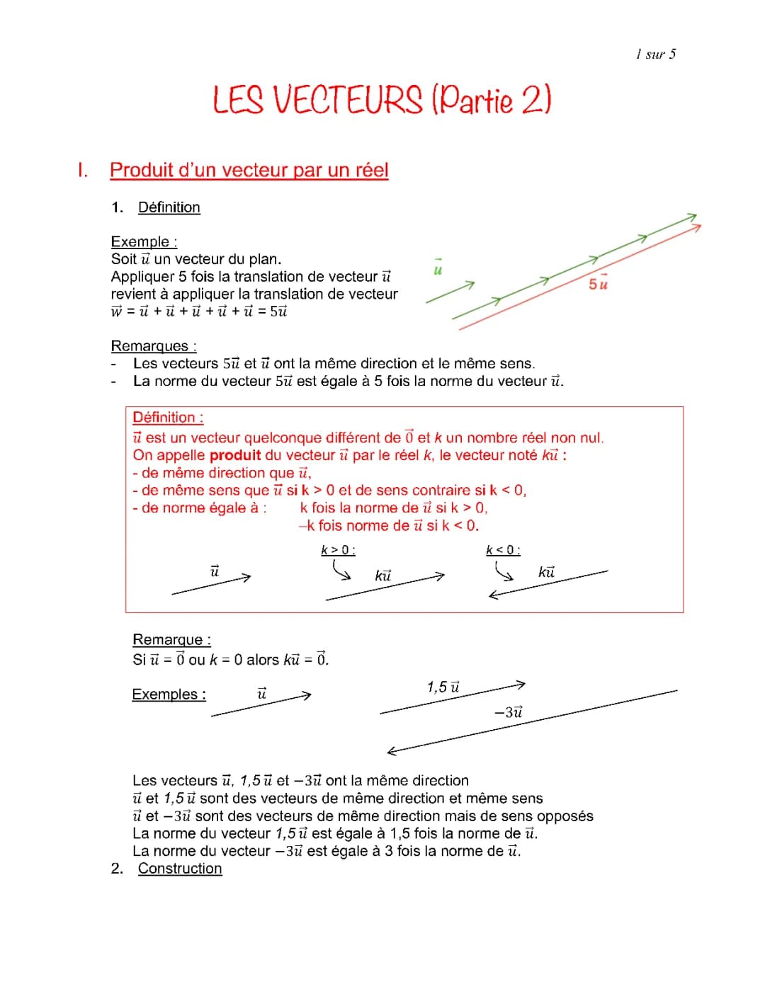 LES VECTEURS (Partie 2)